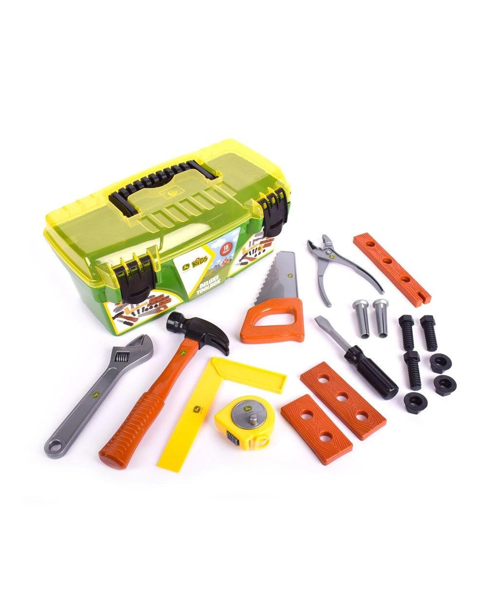 1 John Deere 18 Piece Deluxe Tool Box with Tools, 1 of 1