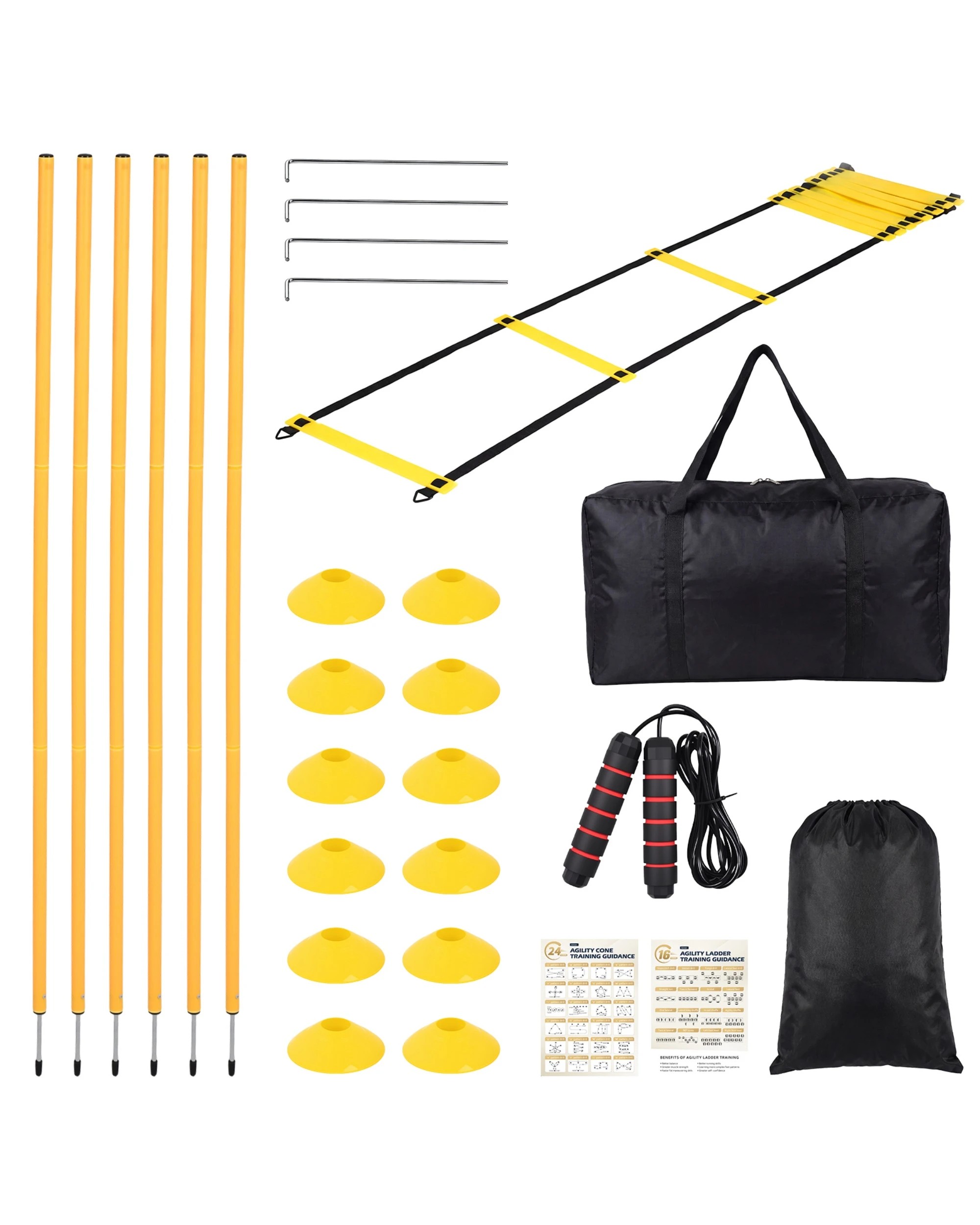 1 Advwin Ultimate Agility Speed Training Set, Multi-Sport Training Gear for Soccer, Basketball & Football - Yellow, 1 of 6