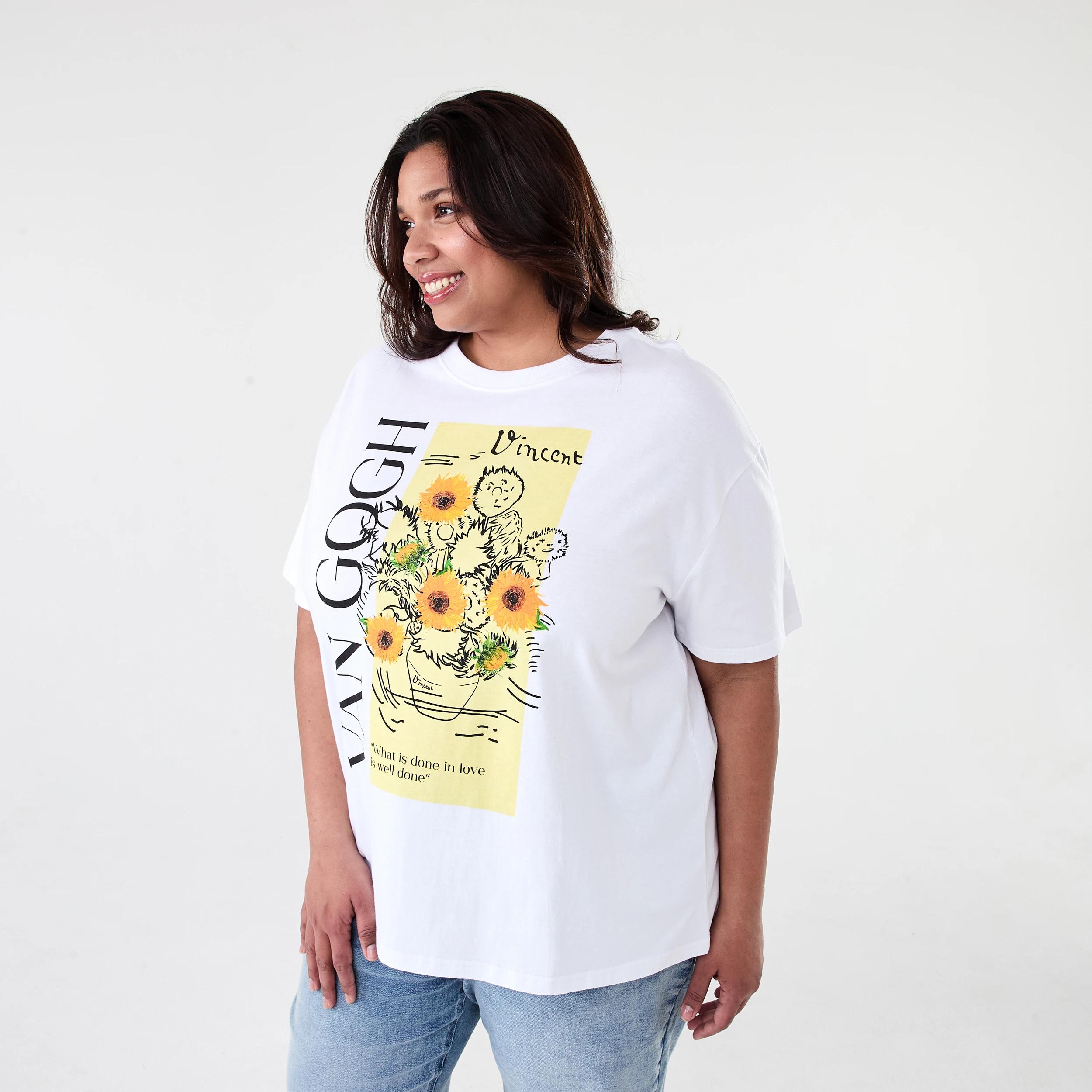 2 Curve Short Sleeve License T-shirt VAN GOGH FLOWERS, 2 of 5
