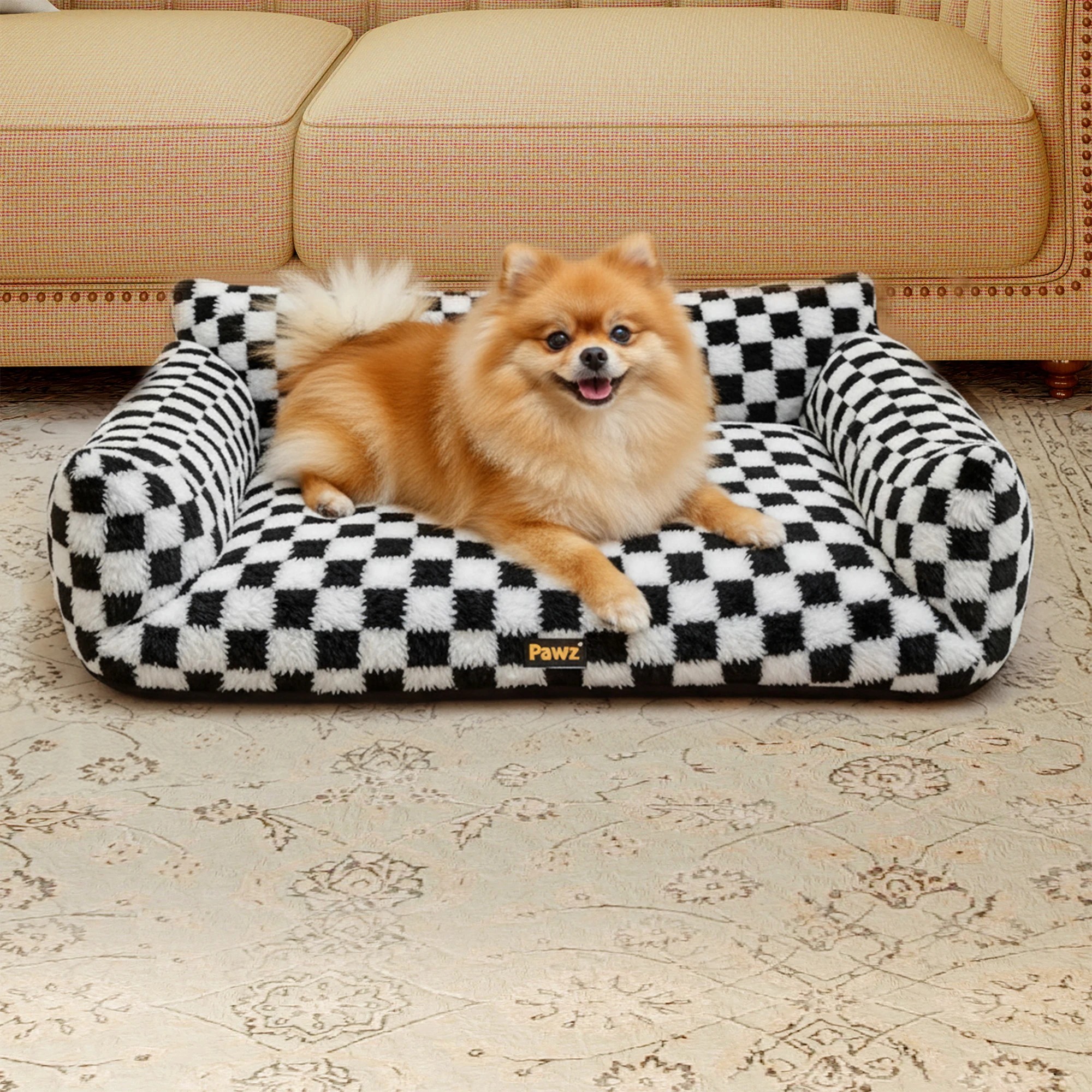 7 Pawz Pet Bed Soft Plush Checkered  S, 7 of 9