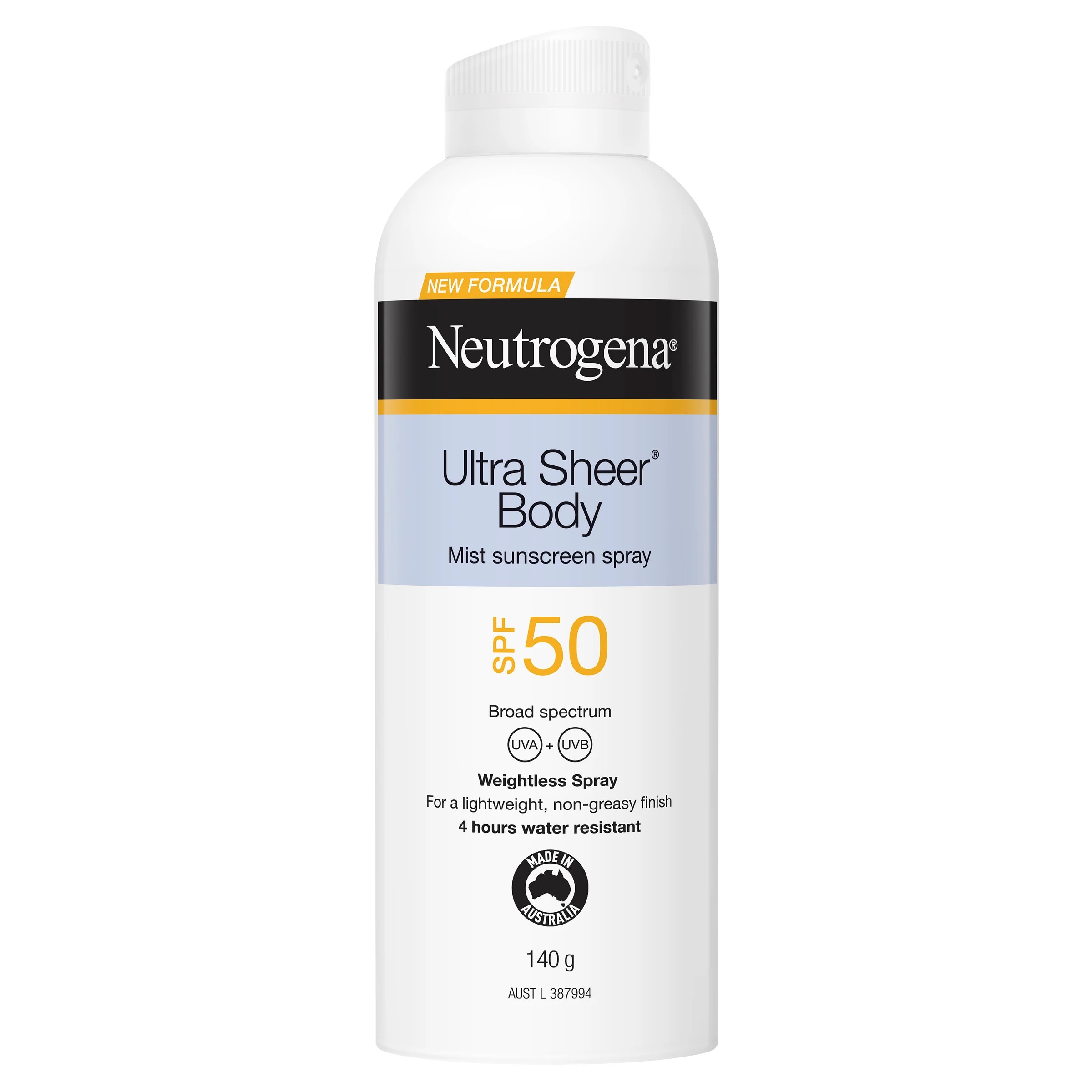 1 Neutrogena Ultra Sheer Body SPF 50 Mist Sunscreen Spray 140g, 1 of 5