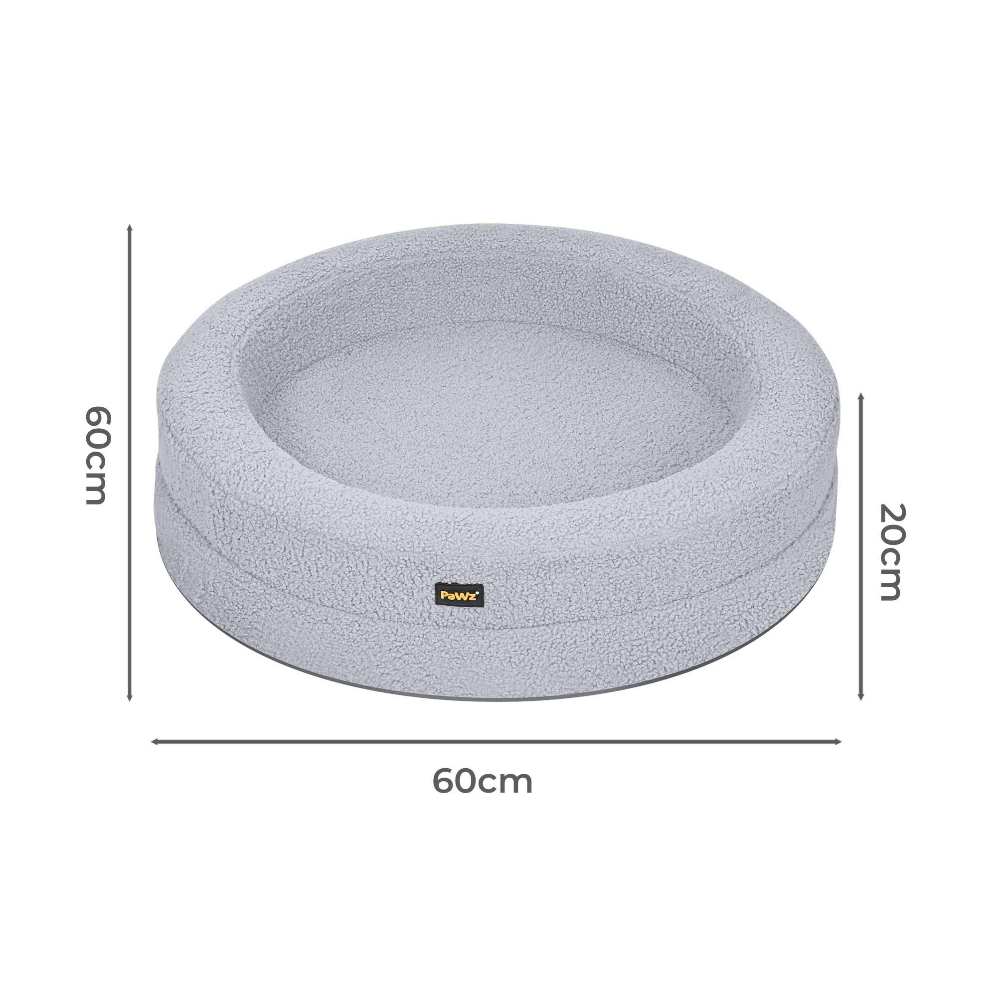 3 Pawz Washable Round Pet Bed  M - Grey, 3 of 9