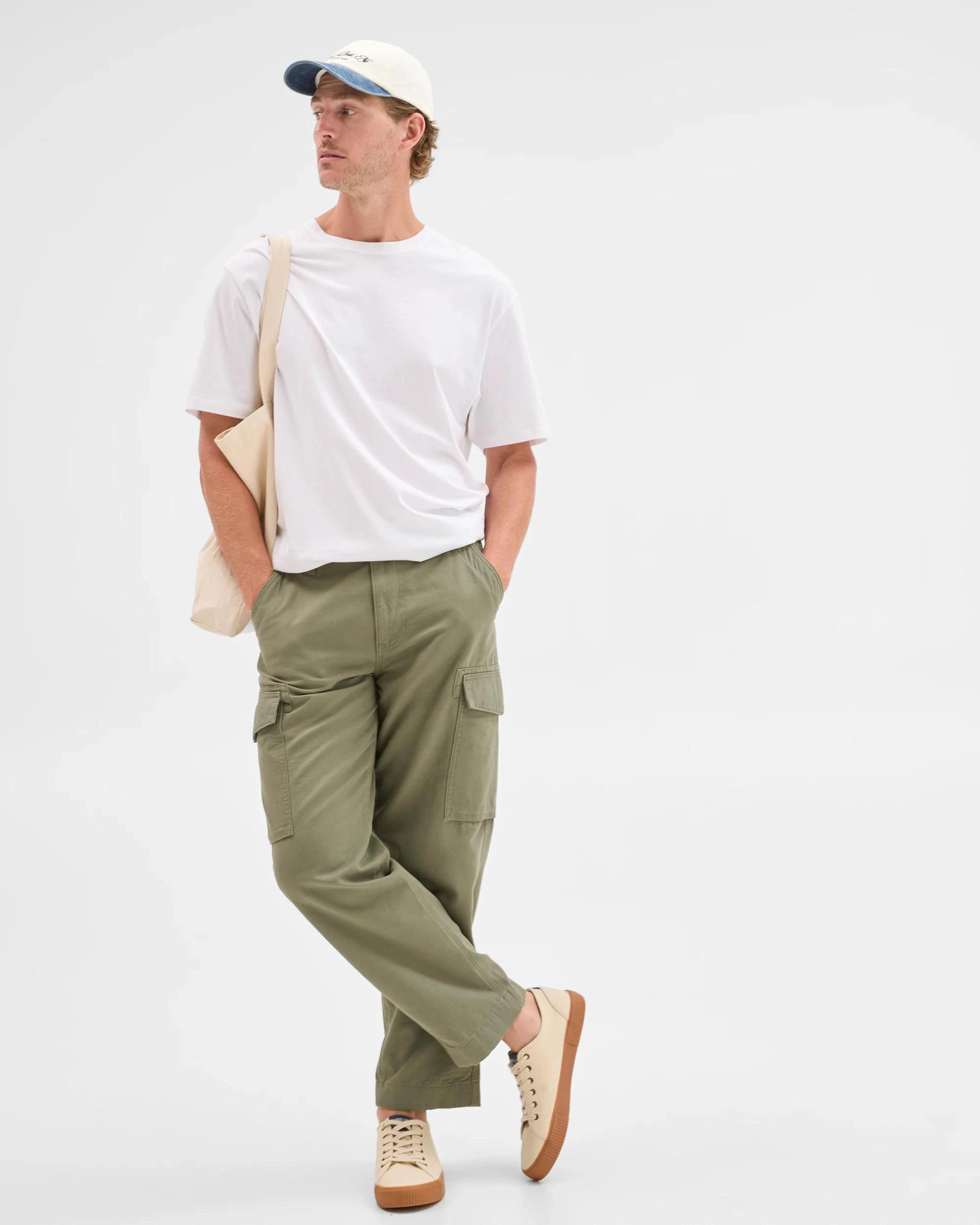1 Target Man Australian Cotton Regular Fit Cargo Pants ARMY KHAKI, 1 of 7