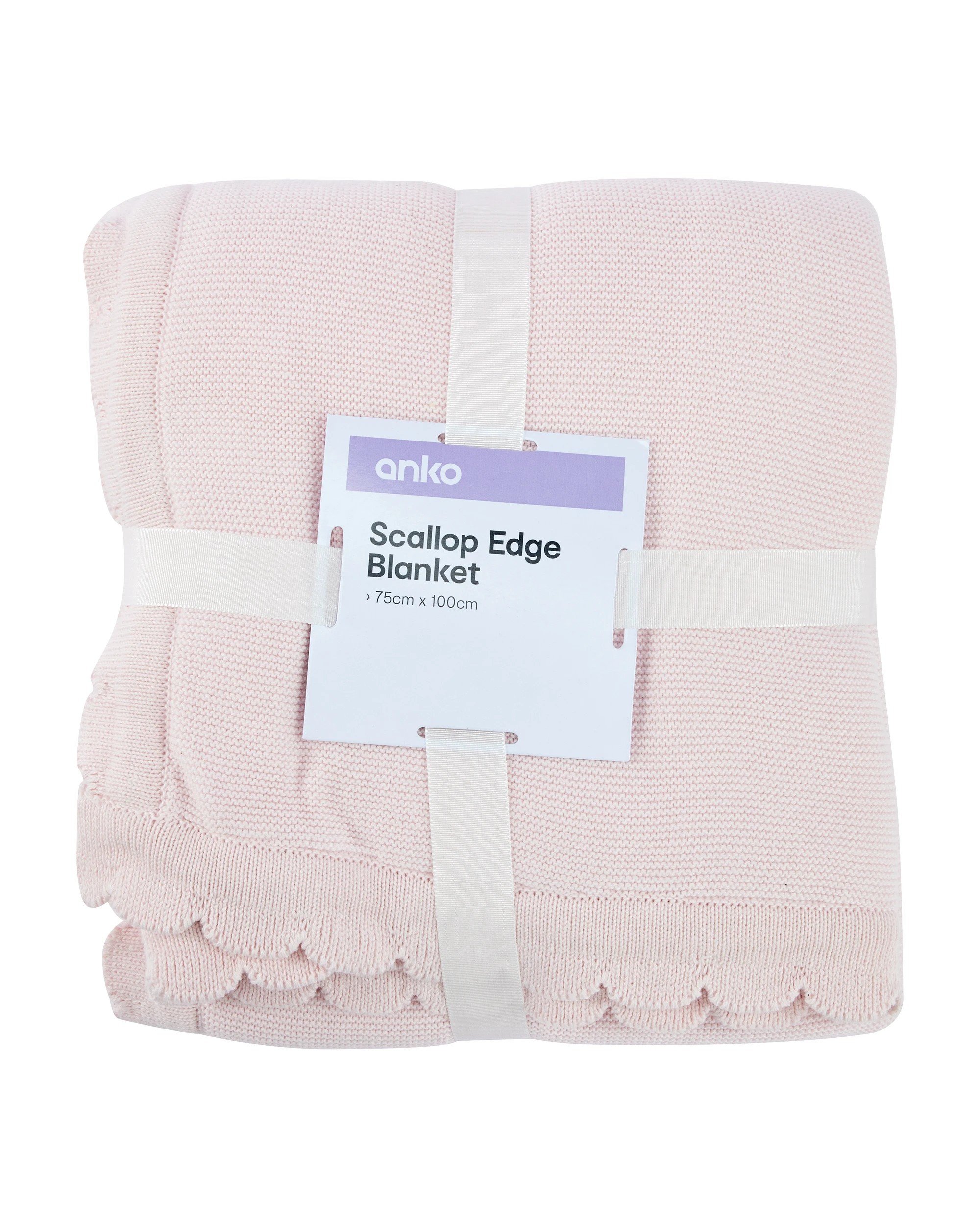 4 Scallop Edge Blanket - Pink, 4 of 4