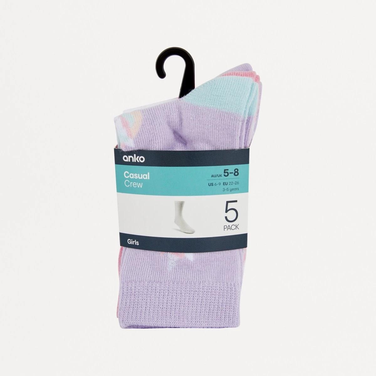 3 5 Pack Crew Socks Pur Unicon, 3 of 3