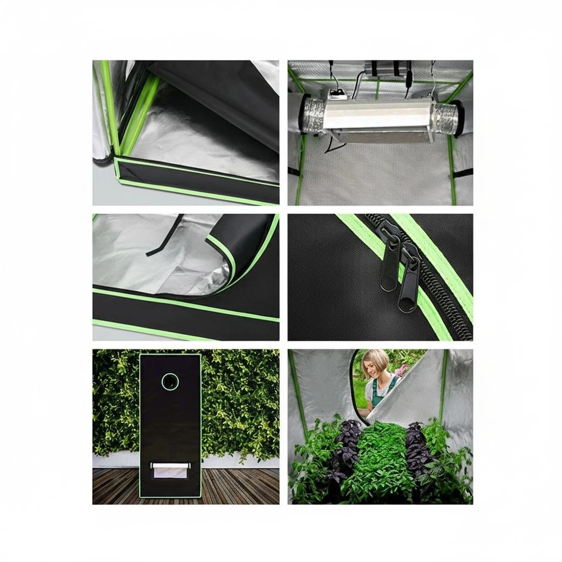 4 Green Fingers Grow Tent 120x60x150CM Hydroponics Kit Indoor Plant Room System - Black, 4 of 7