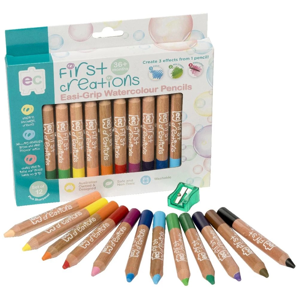 3 First Creations Easi-Grip Wooden Pencils 12 Pack, 3 of 3