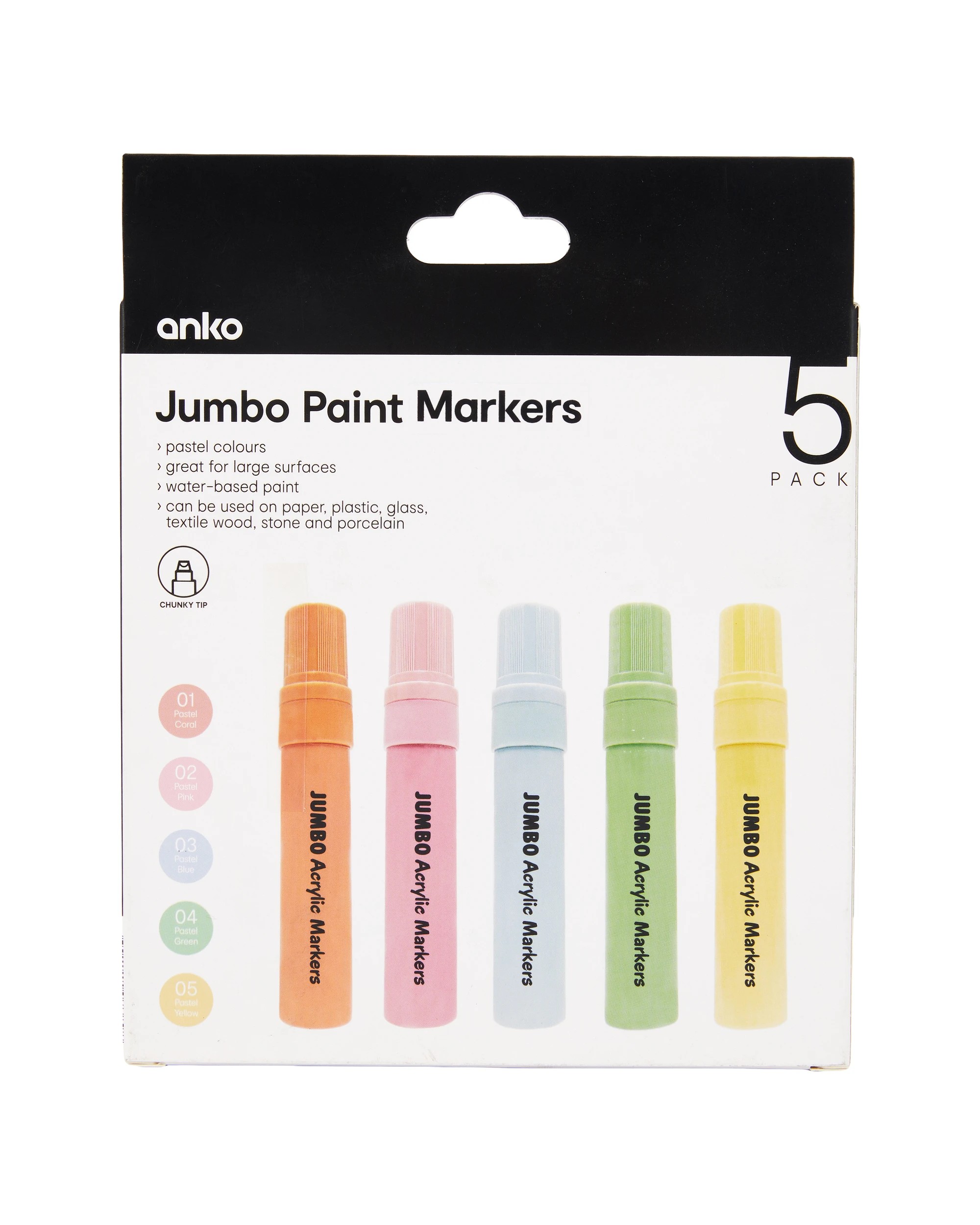 7 5 Pack Jumbo Paint Markers - Pastel, 7 of 7