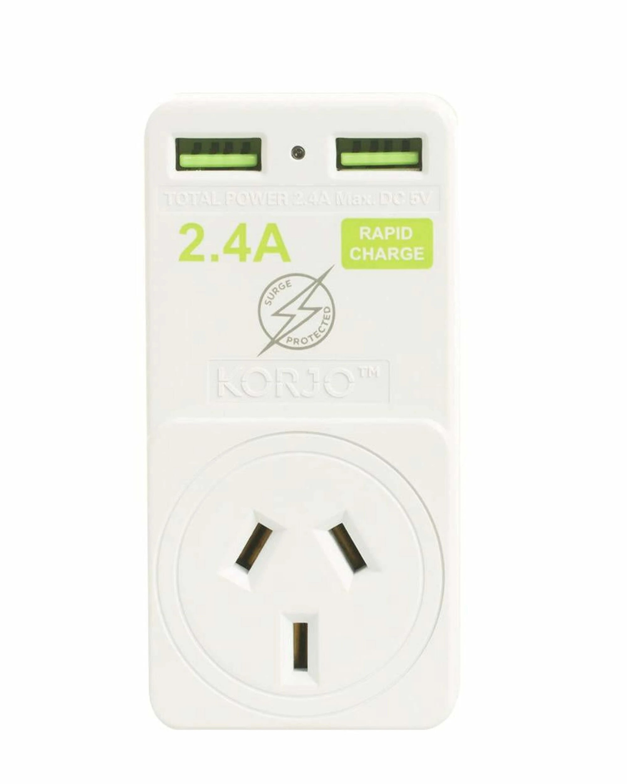 2 Korjo Travel Adaptor Plug with 2 x USB - Aus to Europe - White, 2 of 5