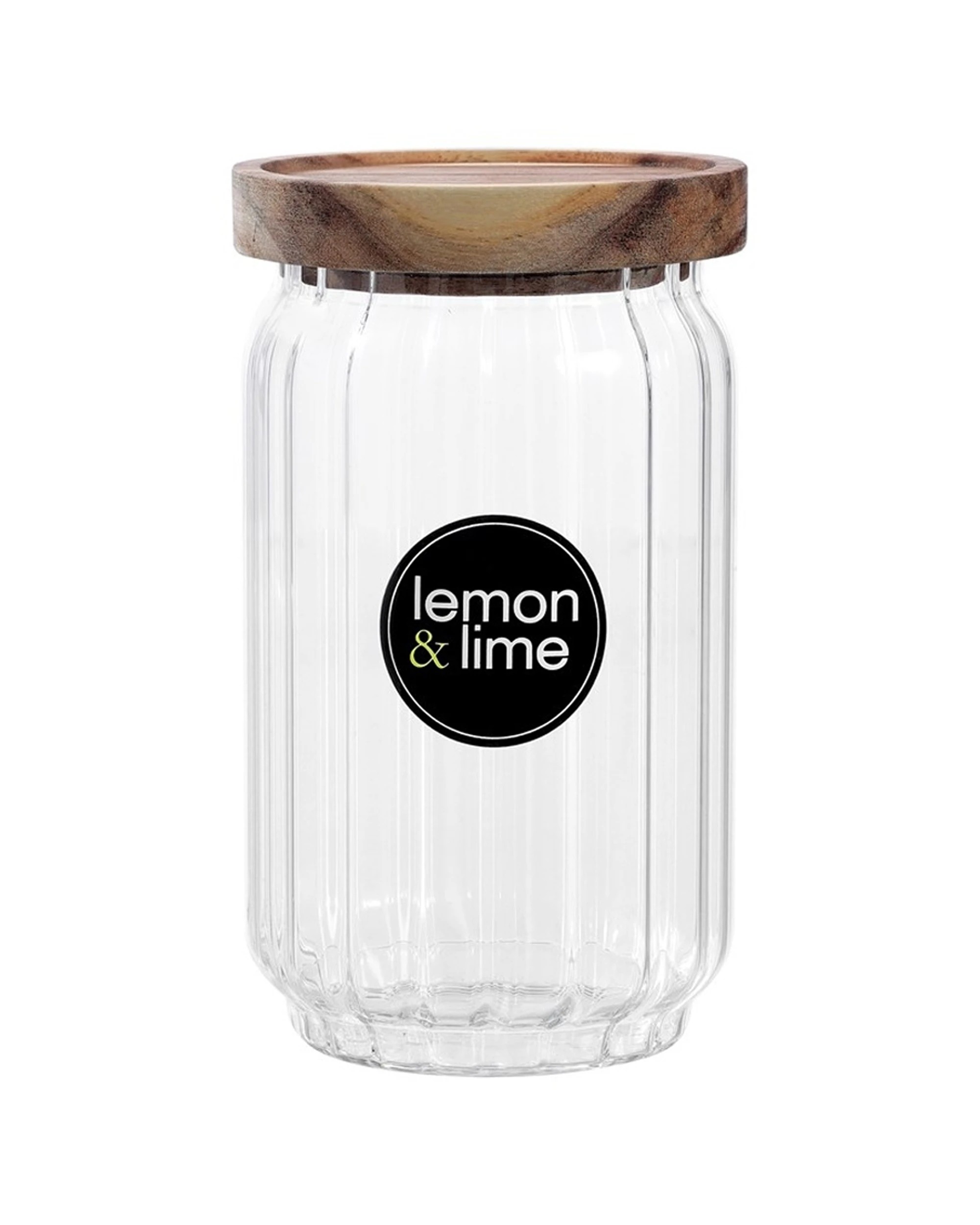 6 Lemon & Lime 6PK Woodend Acacia Glass Jar Reusable Food Container 750ml - Clear, 6 of 7