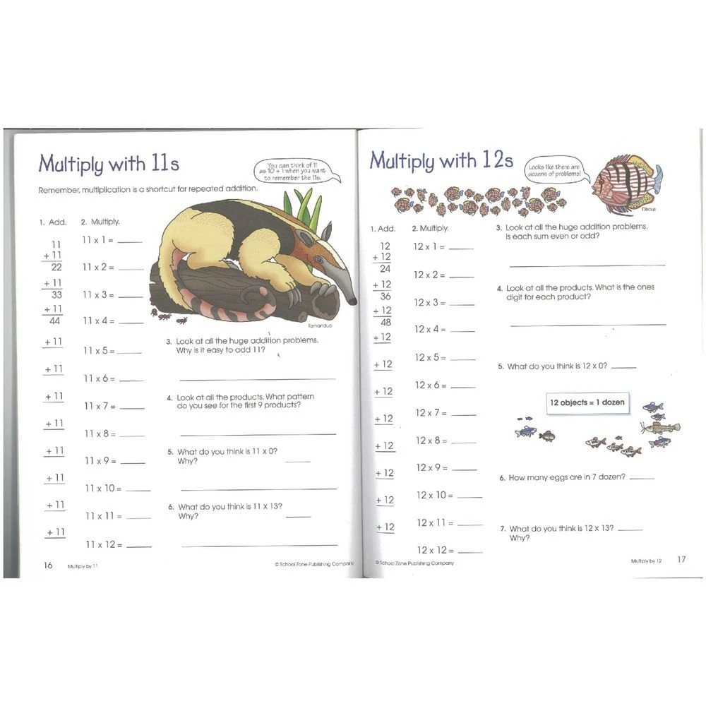 2 School Zone Multiplication and Division I Know It Workbook, 2 of 2