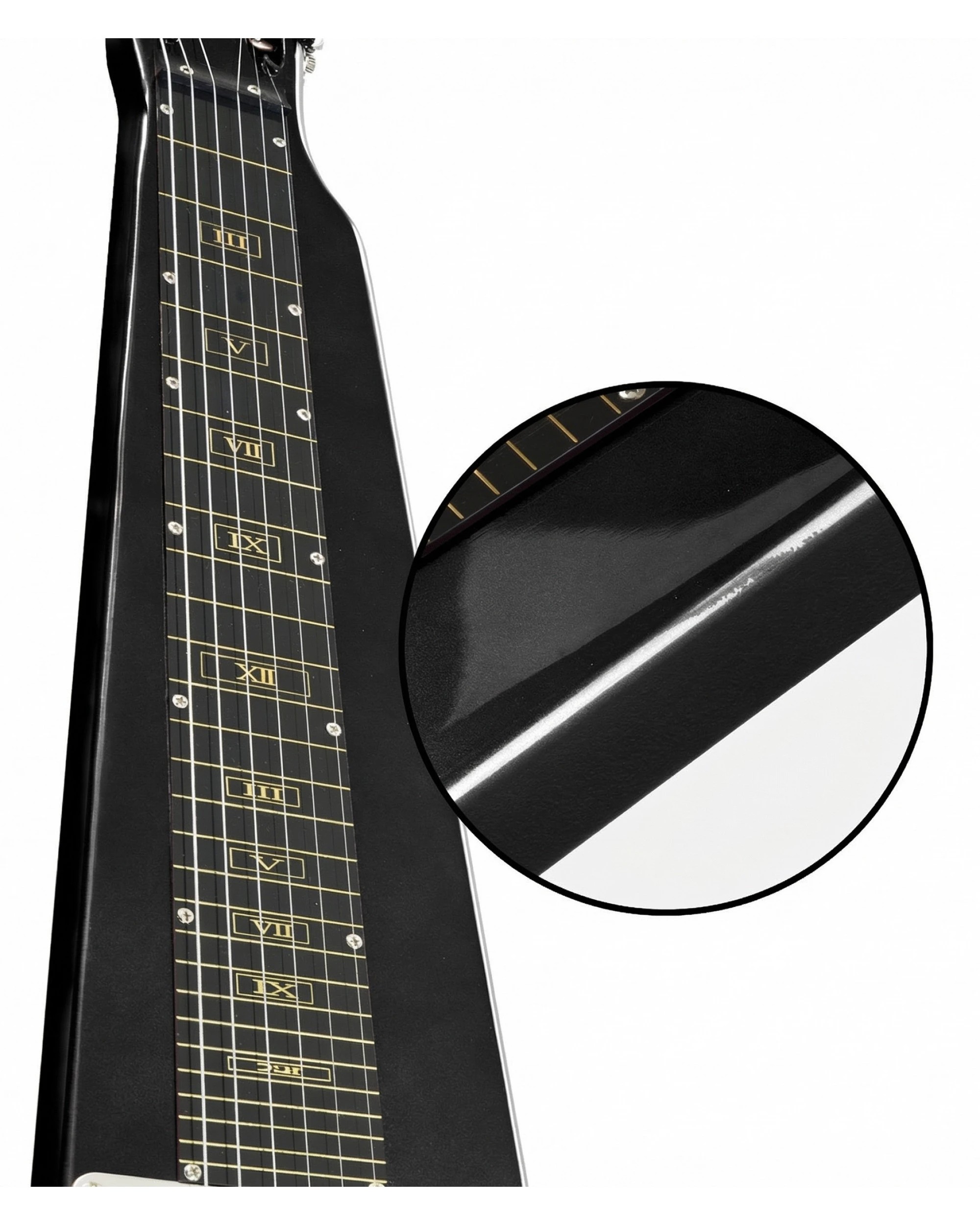 7 Karrera 29in 6 String Lap Steel Hawaiian Guitar Music Instrument - Black, 7 of 7