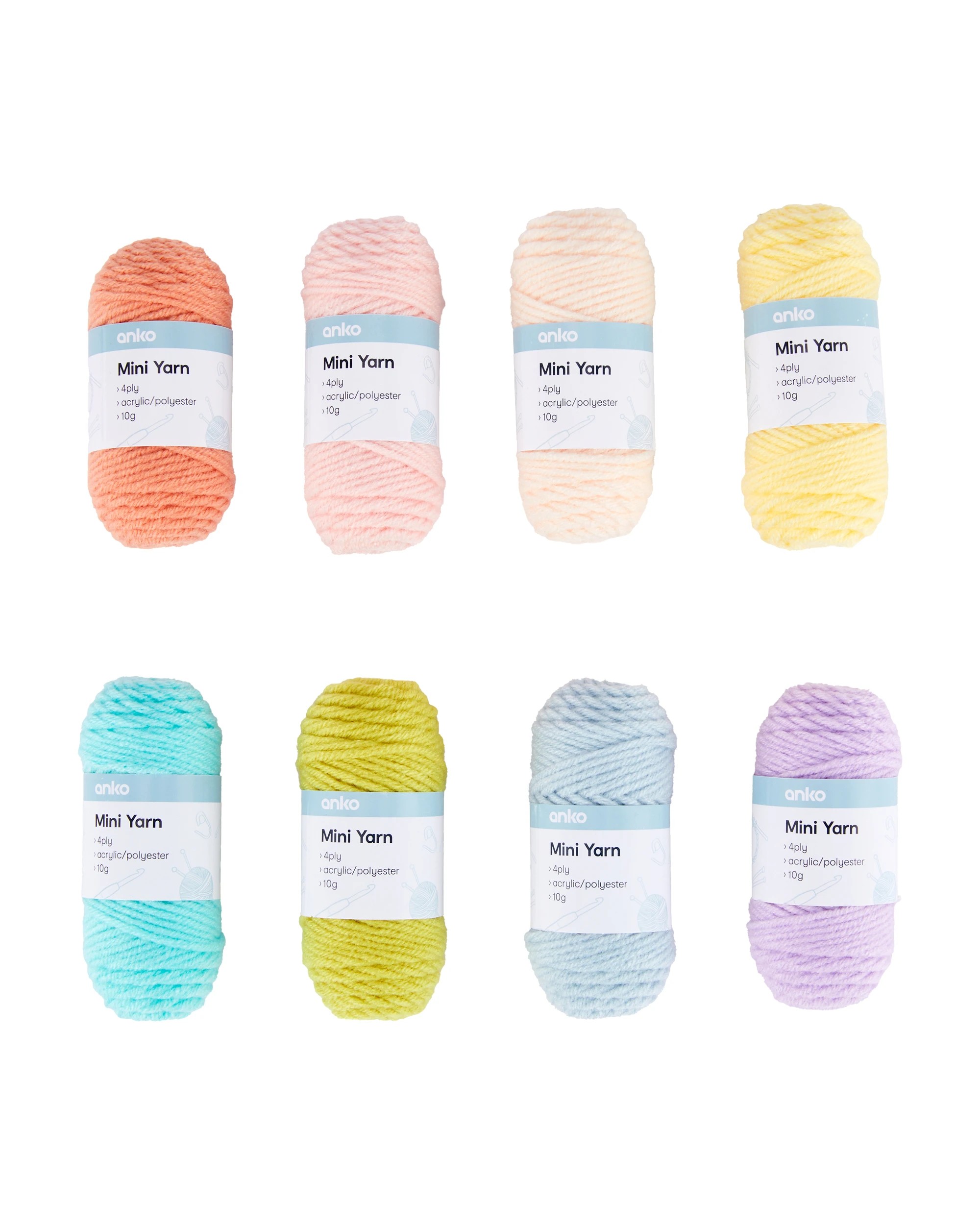 1 8 Pack Mini Yarn Set - Pastel, 1 of 3