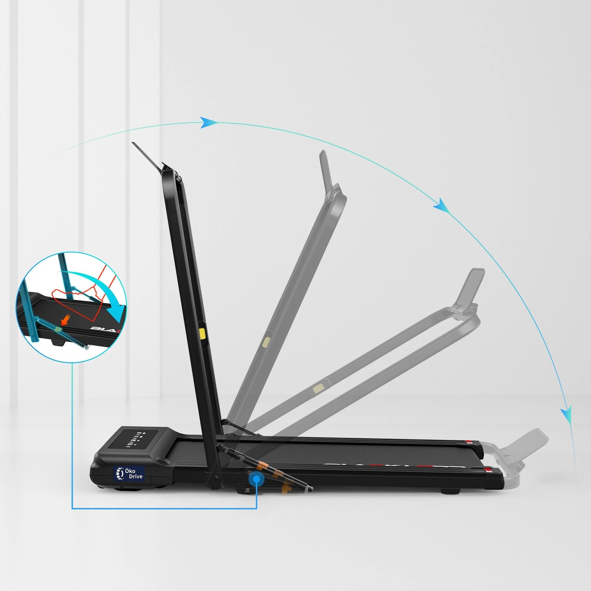 9 Black Lord Treadmill 2 IN 1 Electric Walking Pad 400mm Hydraulic Foldable - Black, 9 of 9