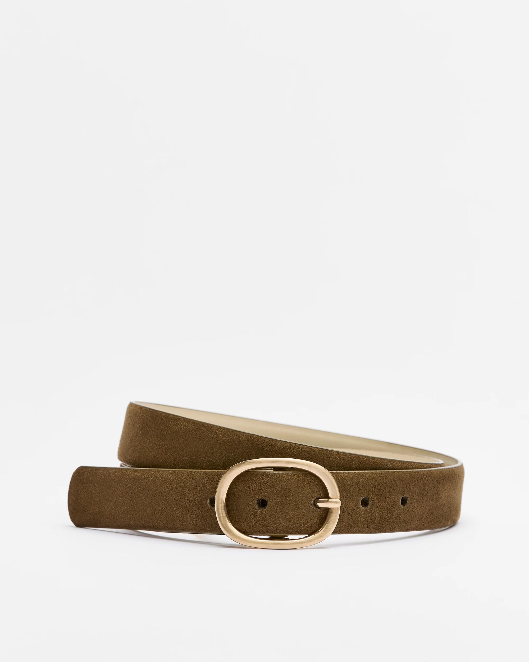 1 Target Faux Suede Jean Belt KHAKI, 1 of 3
