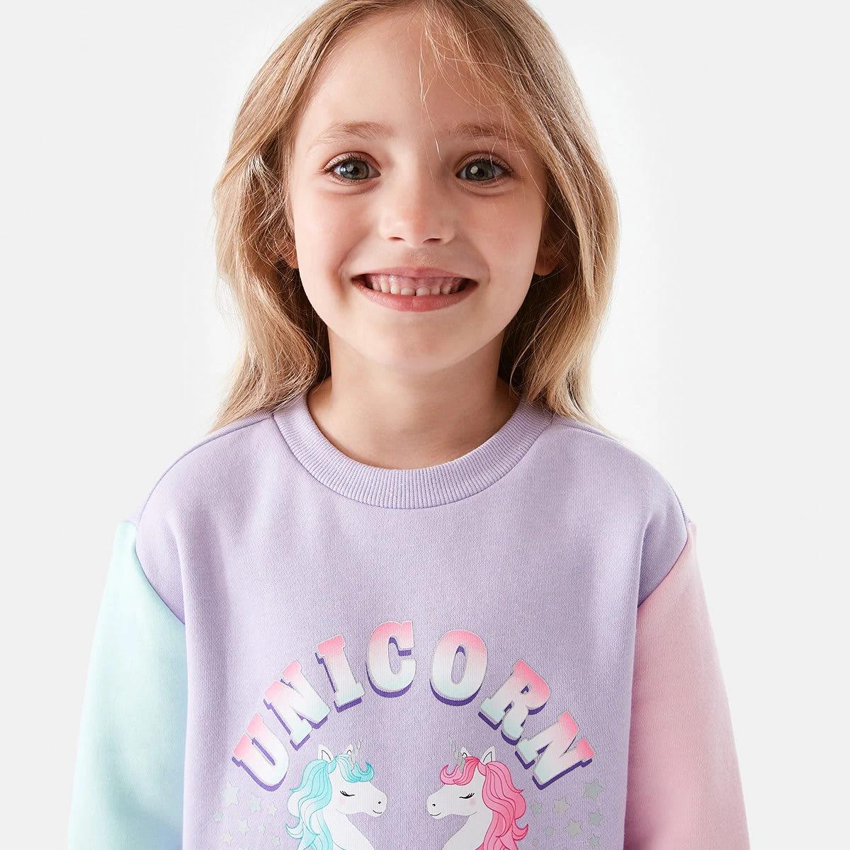 4 Print Crew Neck Sweatshirt Unicorn, 4 of 8