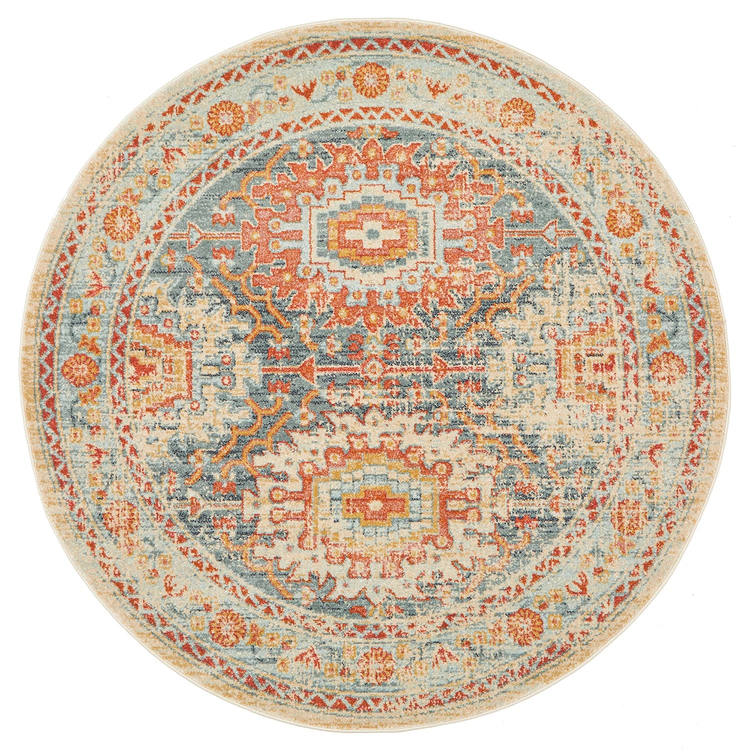 2 Common Ground Rugs Eterna 853 200x200cm - Medium Round Power Loomed Pet Friendly Rug - Gold, 2 of 8