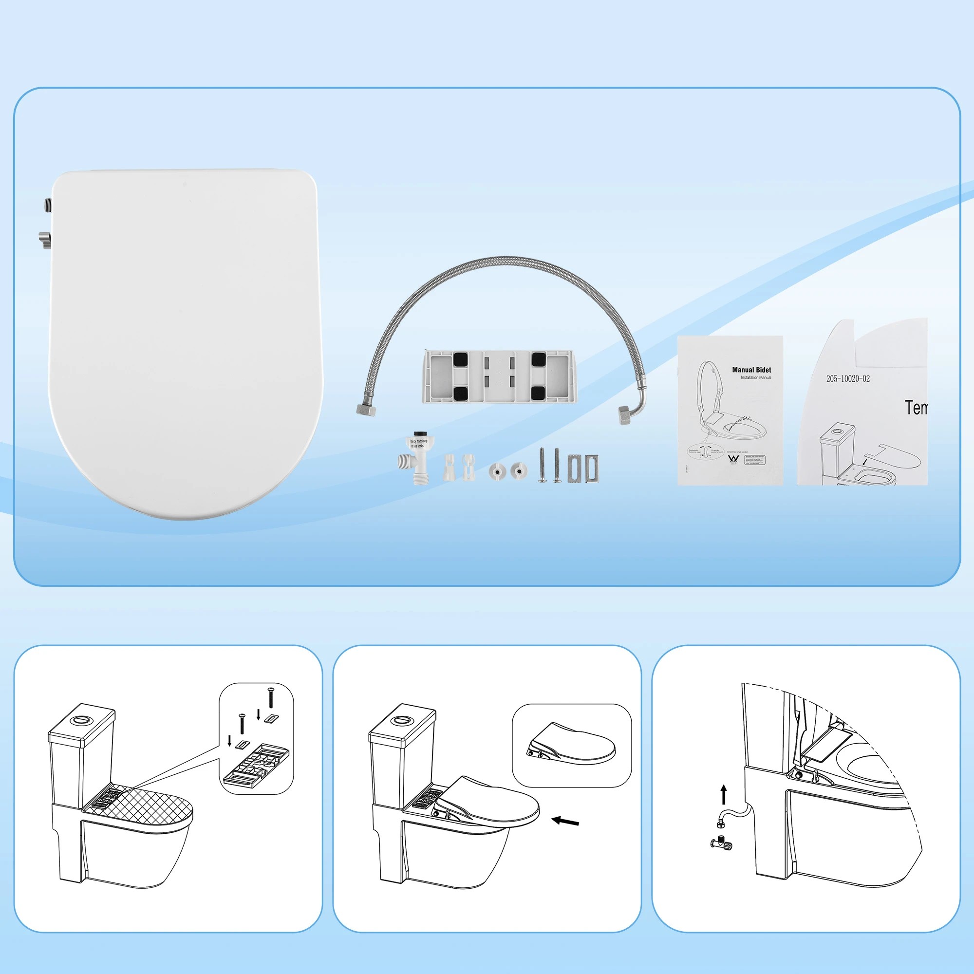 7 Cefito Non Electric Bidet Toilet Seat D-Shape - White, 7 of 8