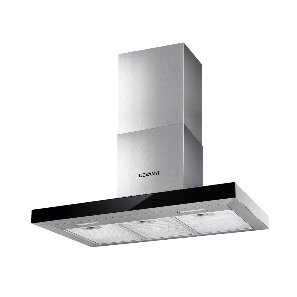 1 Devanti 900mm Range Hood 90cm Rangehood Glass Stainless Steel - Multi, 1 of 7