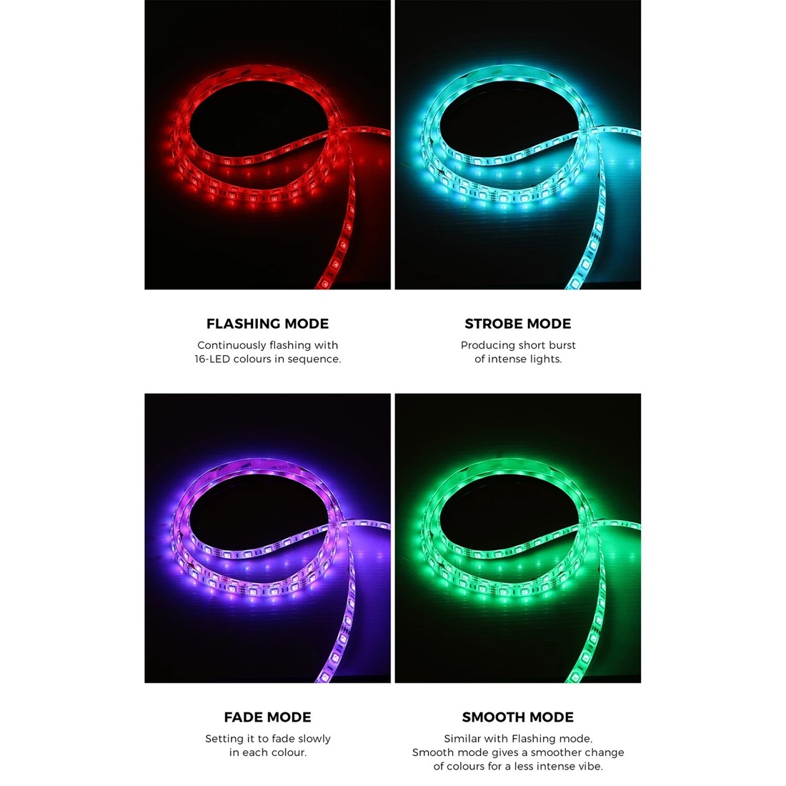 4 Oikiture Entertainment Unit Hight Gloss Rgb Led 180cm
 - White, 4 of 10