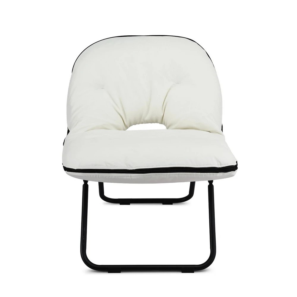 3 Artiss Foldable Chair 2-In-1 Armchair Lounge Chair Portable - White, 3 of 7
