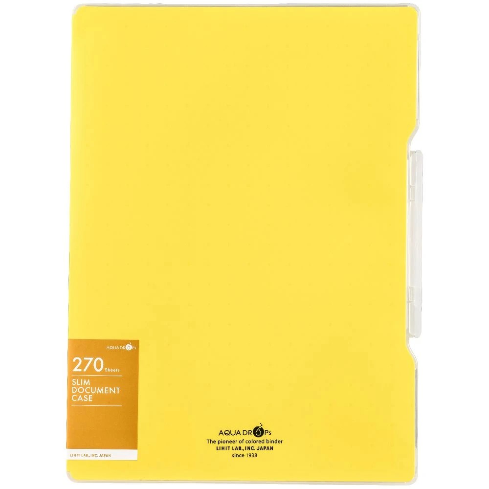 2 Aqua Drops Document Case Slim A4 Vivid Yellow, 2 of 3
