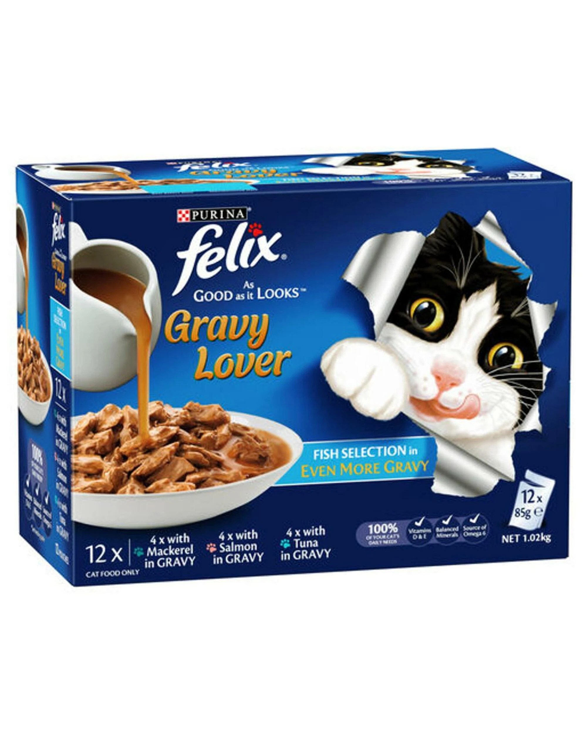 1 Felix Gravy Lover Fish Selection Cat Food 12X85g, 1 of 1