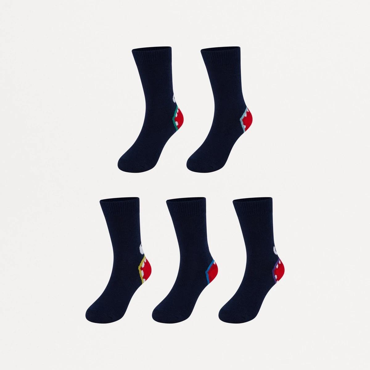 1 5 Pack Crew Socks Monsters, 1 of 3