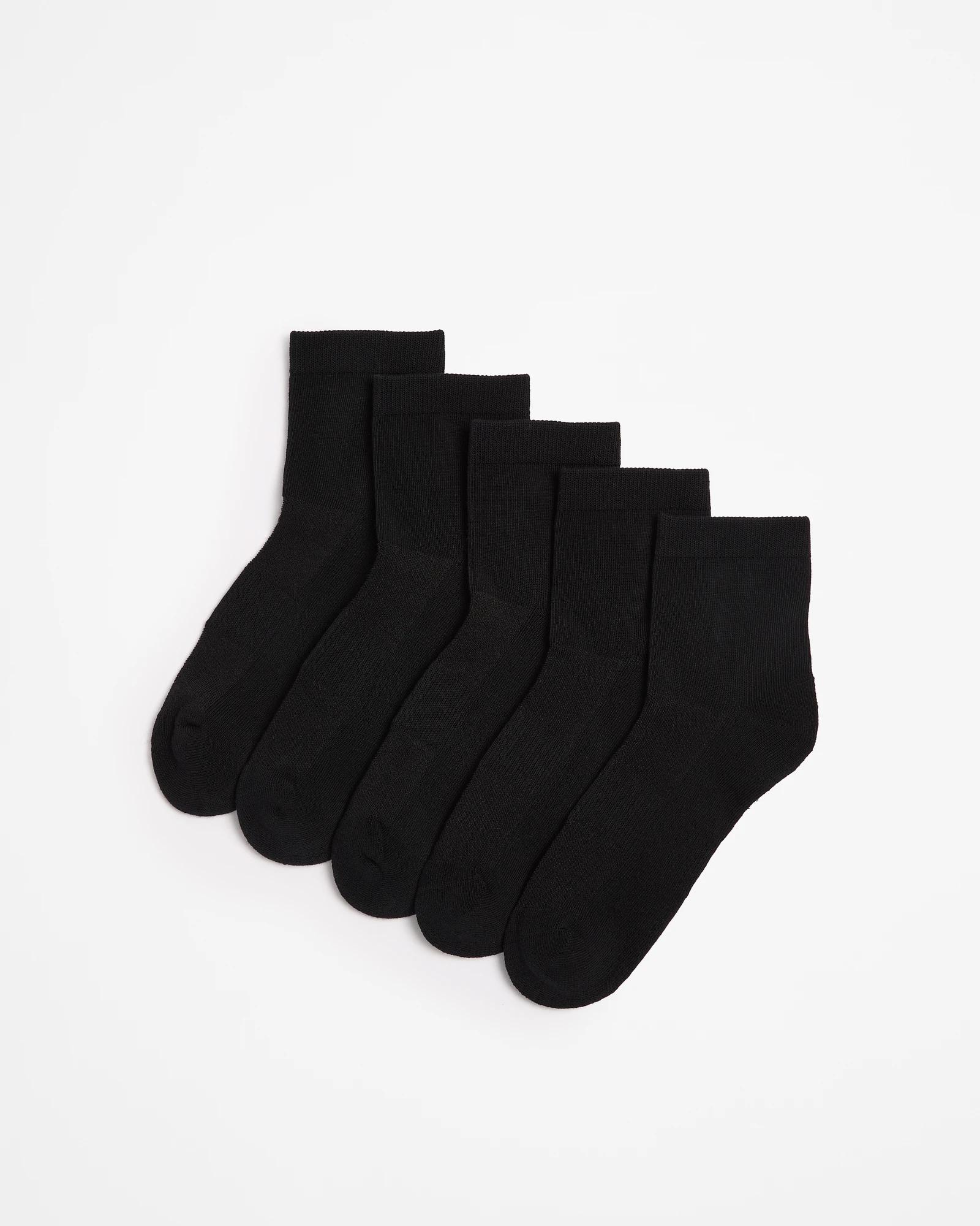 1 Target Australian Cotton Blend Quarter Crew Socks BLACK, 1 of 3