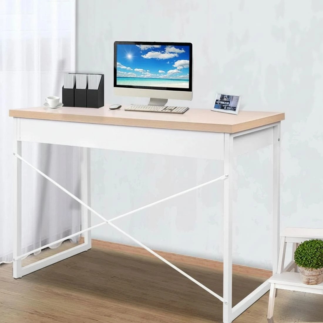 9 Artiss Computer Desk Drawer Storage Oak 100CM - Brown, 9 of 9