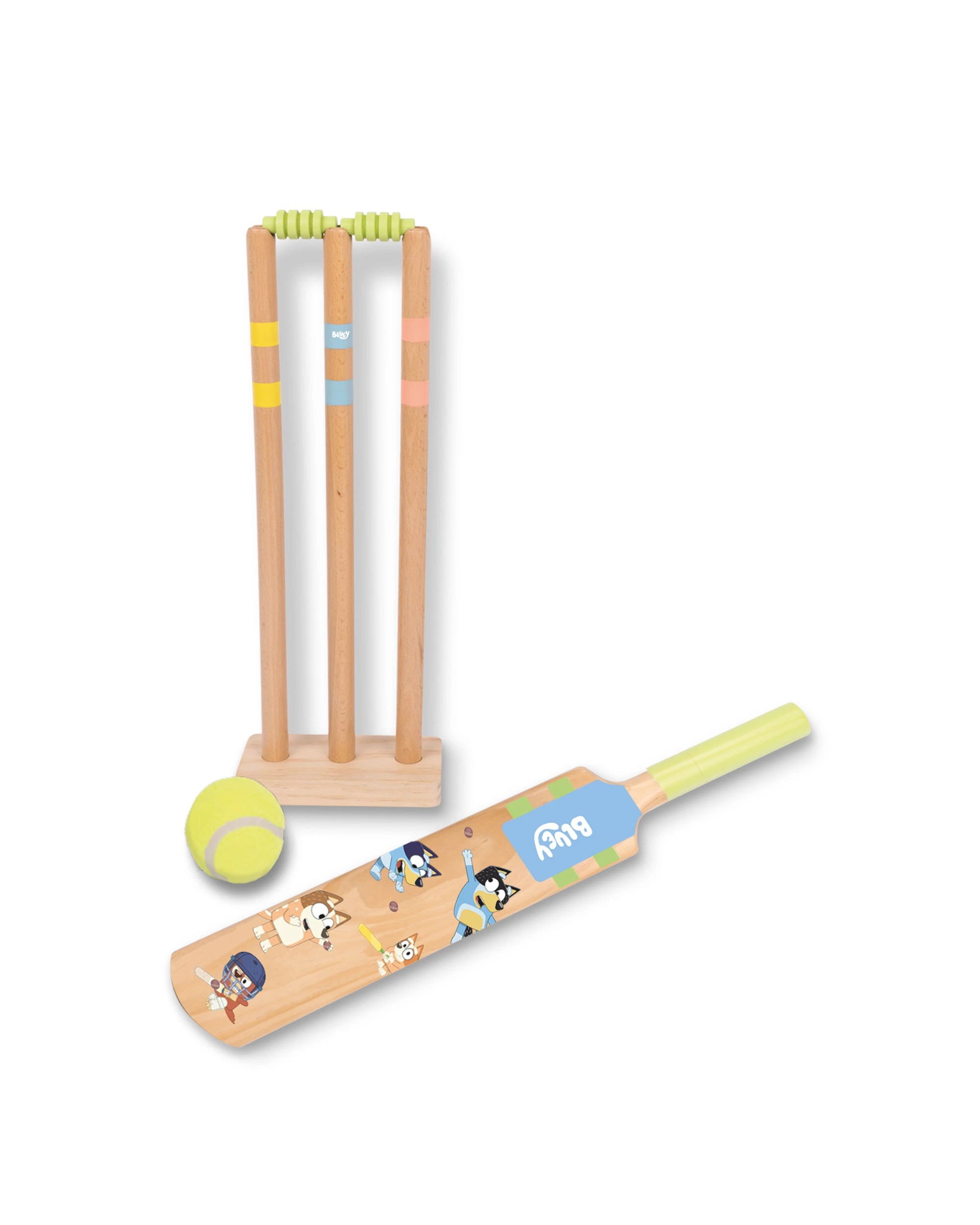 6 Bluey - Wooden Cricket Set (10 Pieces) Activity Playset, Ages 3+ - Multi, 6 of 7
