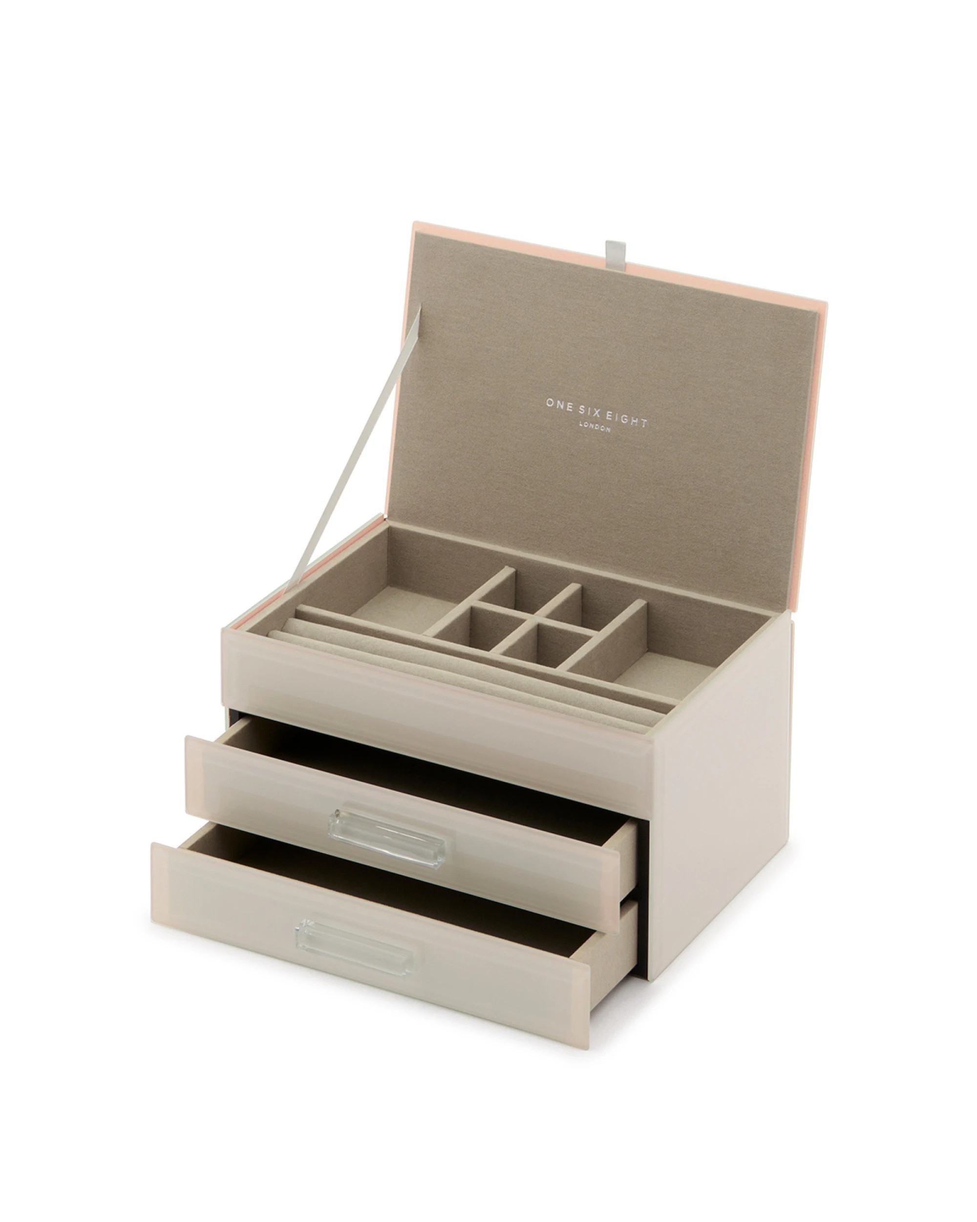 1 One Six Eight London Gabriella Jewellery Box - Nude - M - Beige, 1 of 6