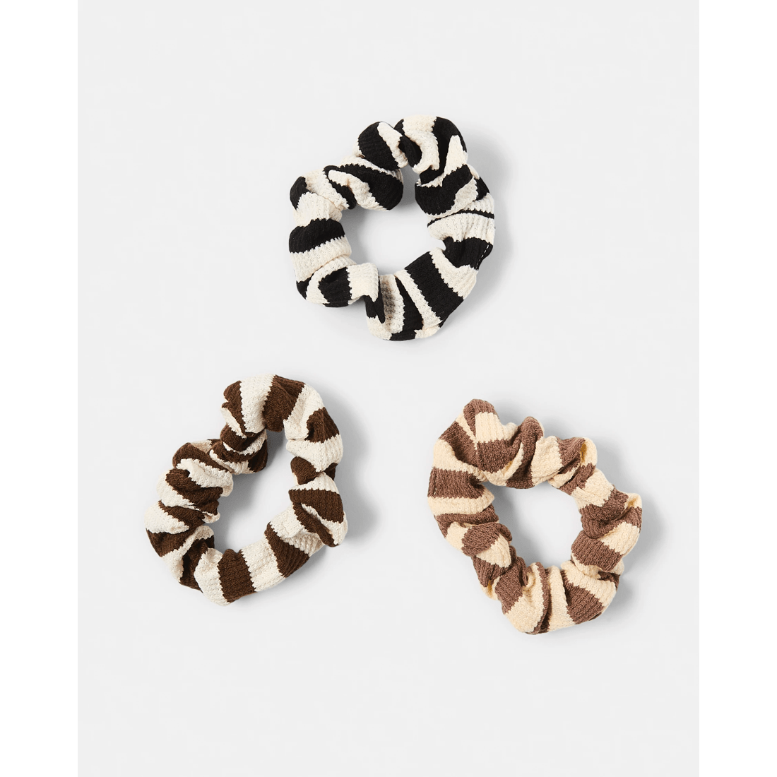 2 3 Pack Neutral Stripe Scrunchies, 2 of 5