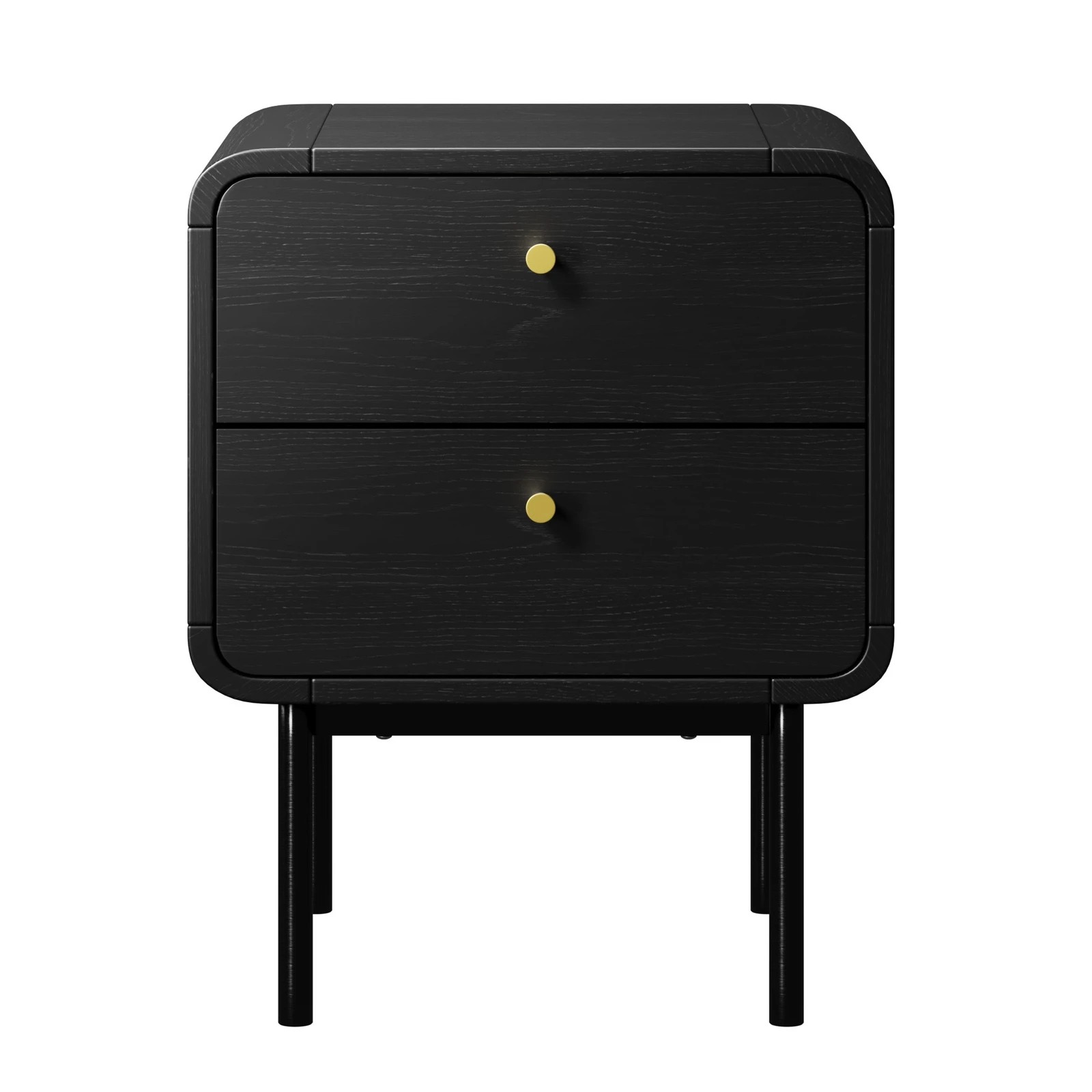 5 Oikiture 2x Bedside Table 2 Drawers Side Table Bedroom Nightstand Metal - Black, 5 of 7