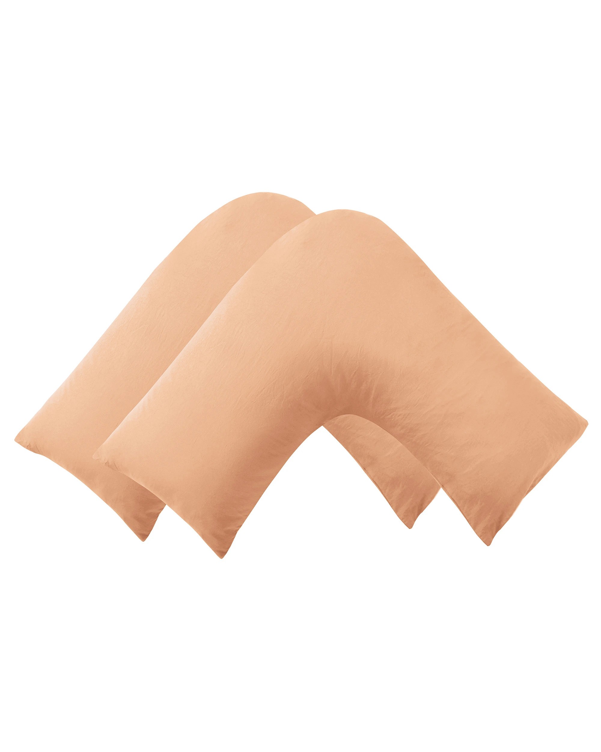 2 Dreamaker Superfine Washed Microfibre V-Shape Pillowcase Twin Pack - Peach, 2 of 5