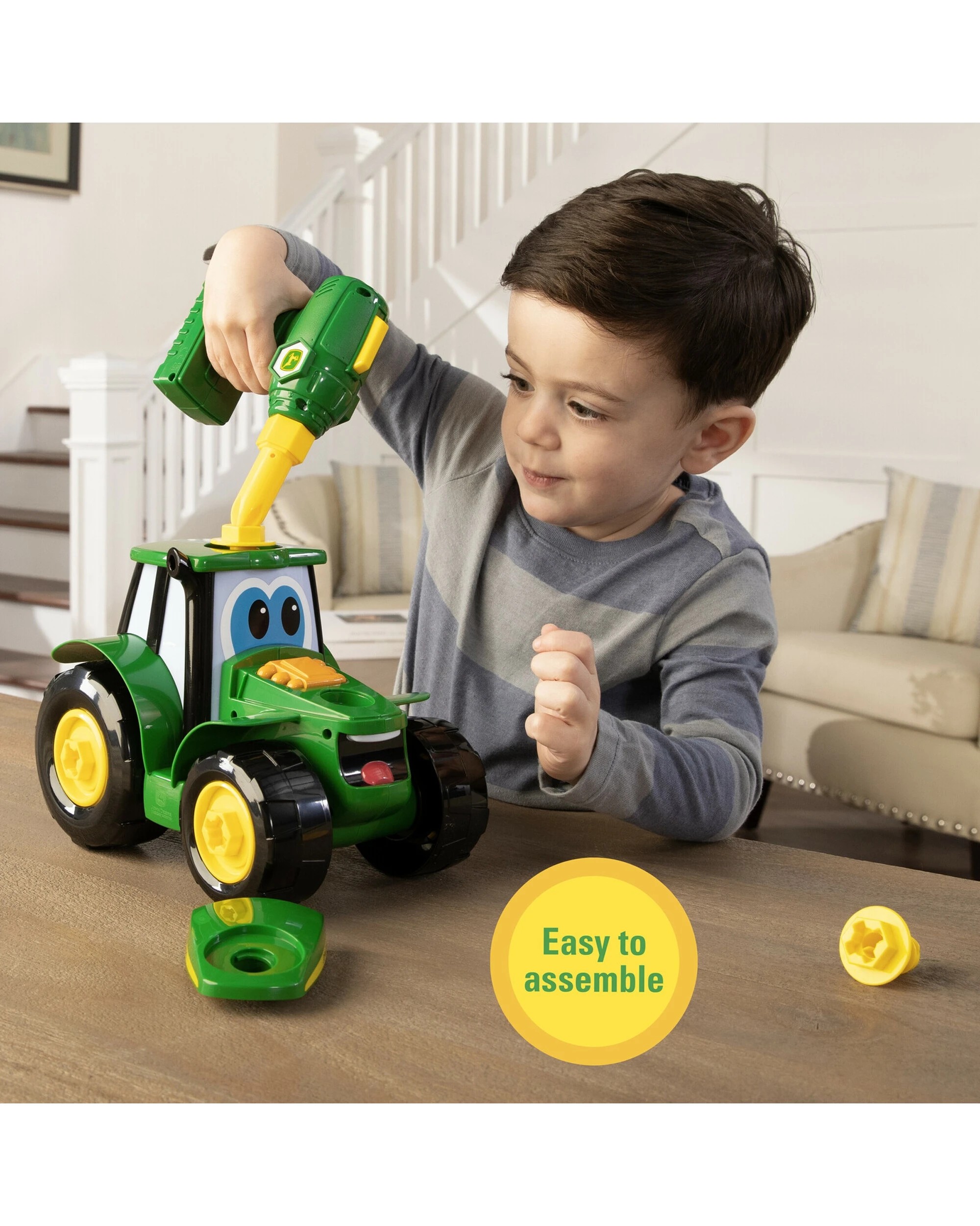 7 John Deere 16pc Build-A-Johnny Tractor Buildable Toy Set With Drill - Multi, 7 of 8