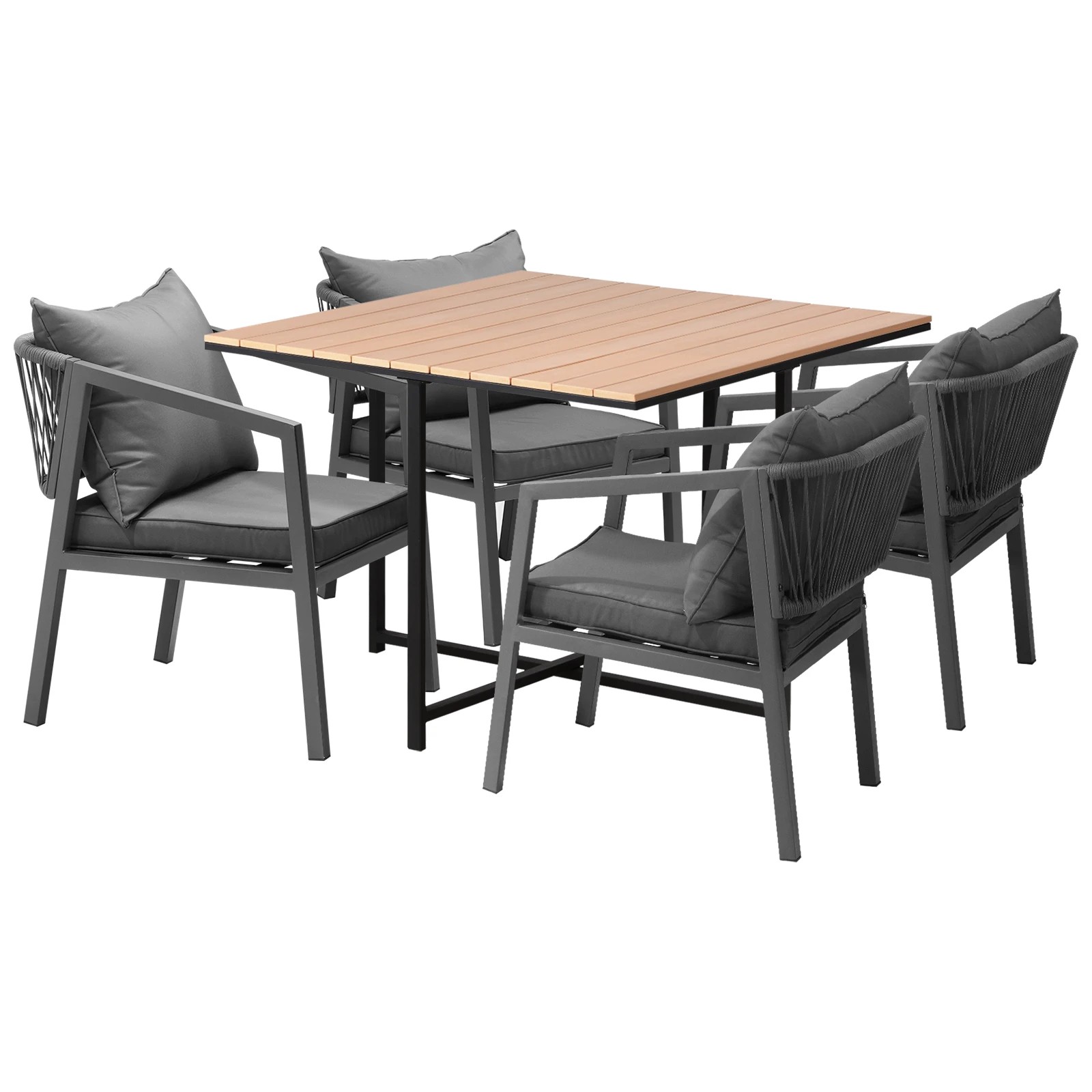 1 Livsip 4 Seater Outdoor Dining Set Patio Furniture Garden Table Chairs Setting
 - Multi, 1 of 10