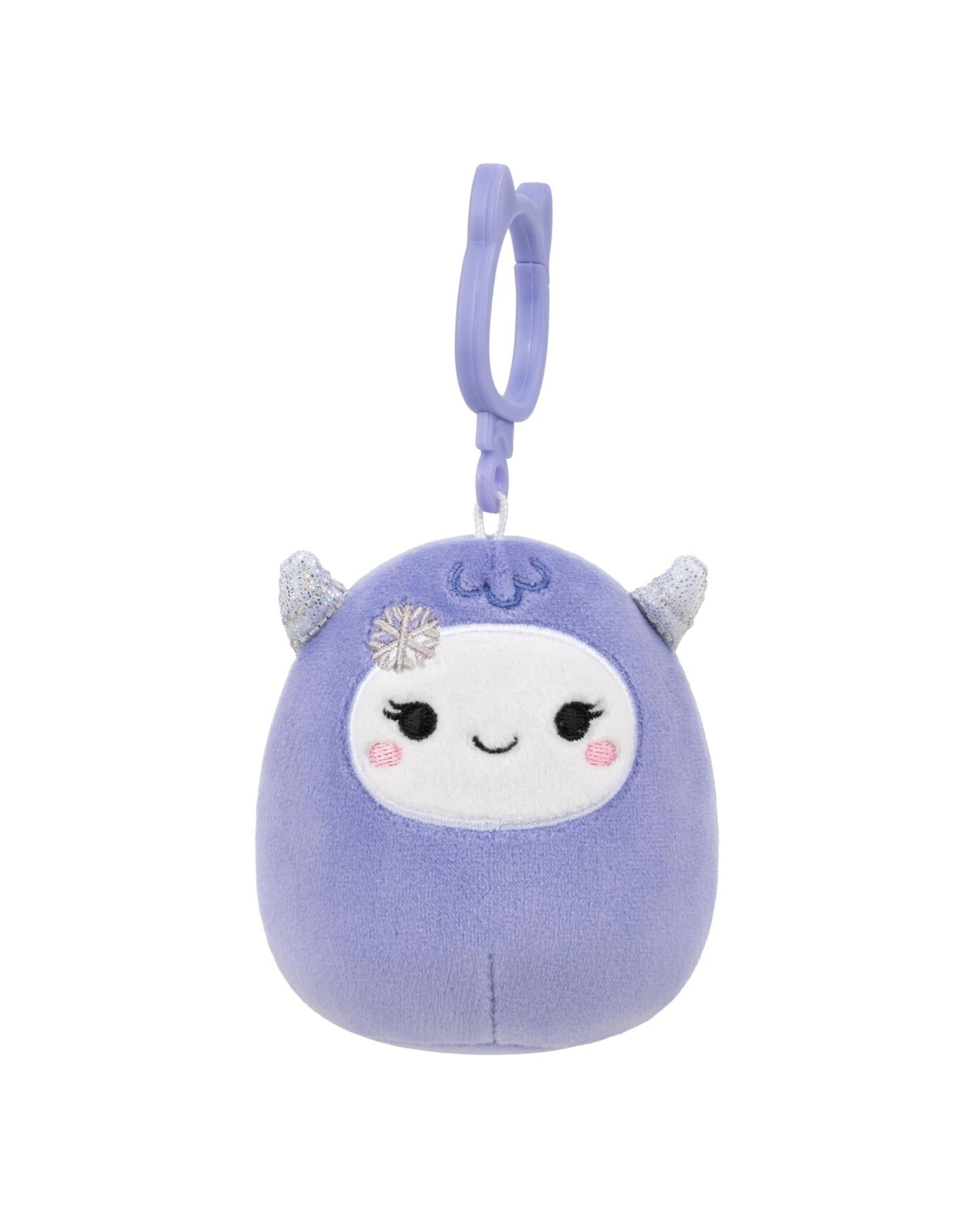 2 Squishmallows Christmas Lunasha the Yeti 3.5 inch Clip-On Plush - Purple, 2 of 3