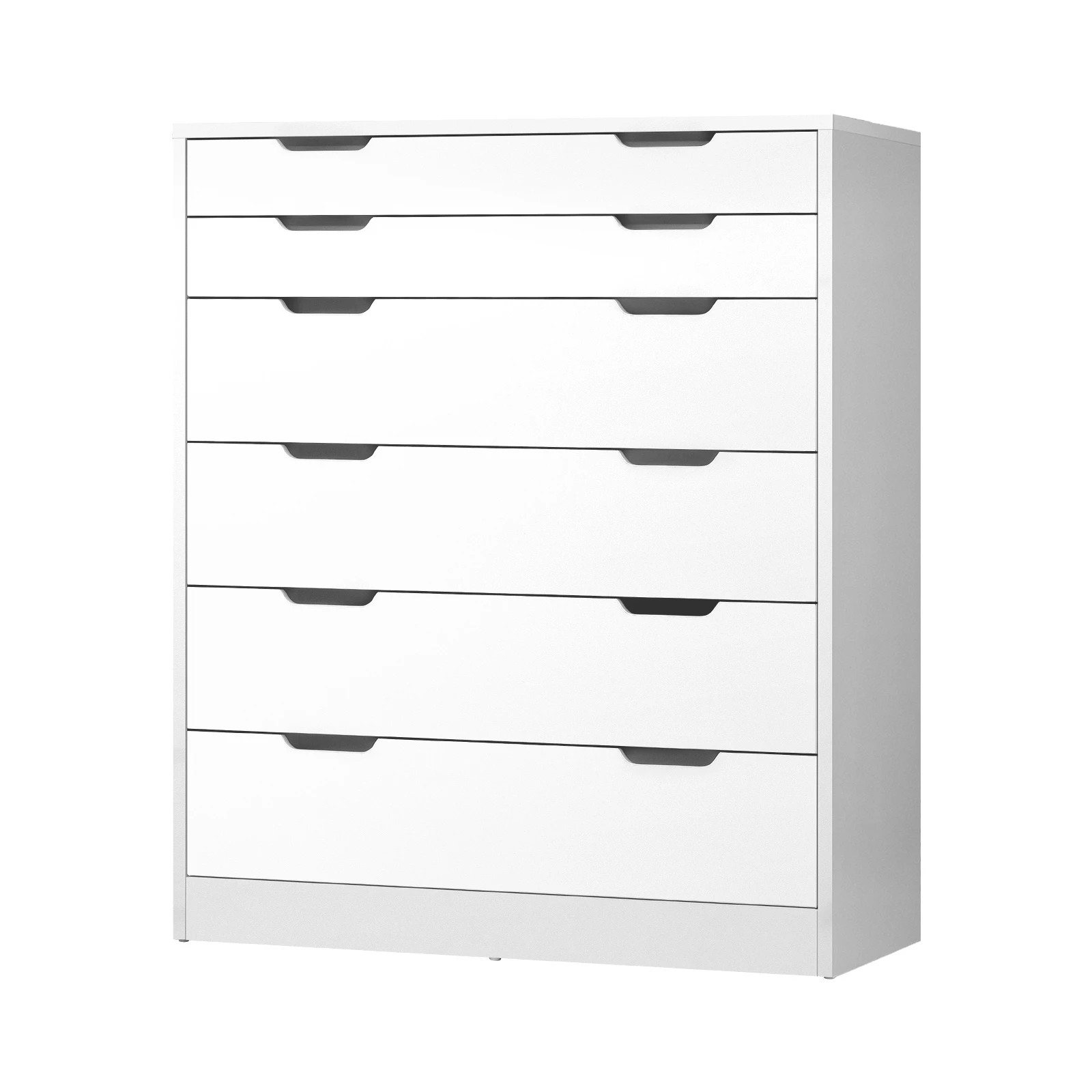 1 Oikiture Chest of Drawers 6 Drawer Tallboy Dresser Storage Cabinet - White, 1 of 8