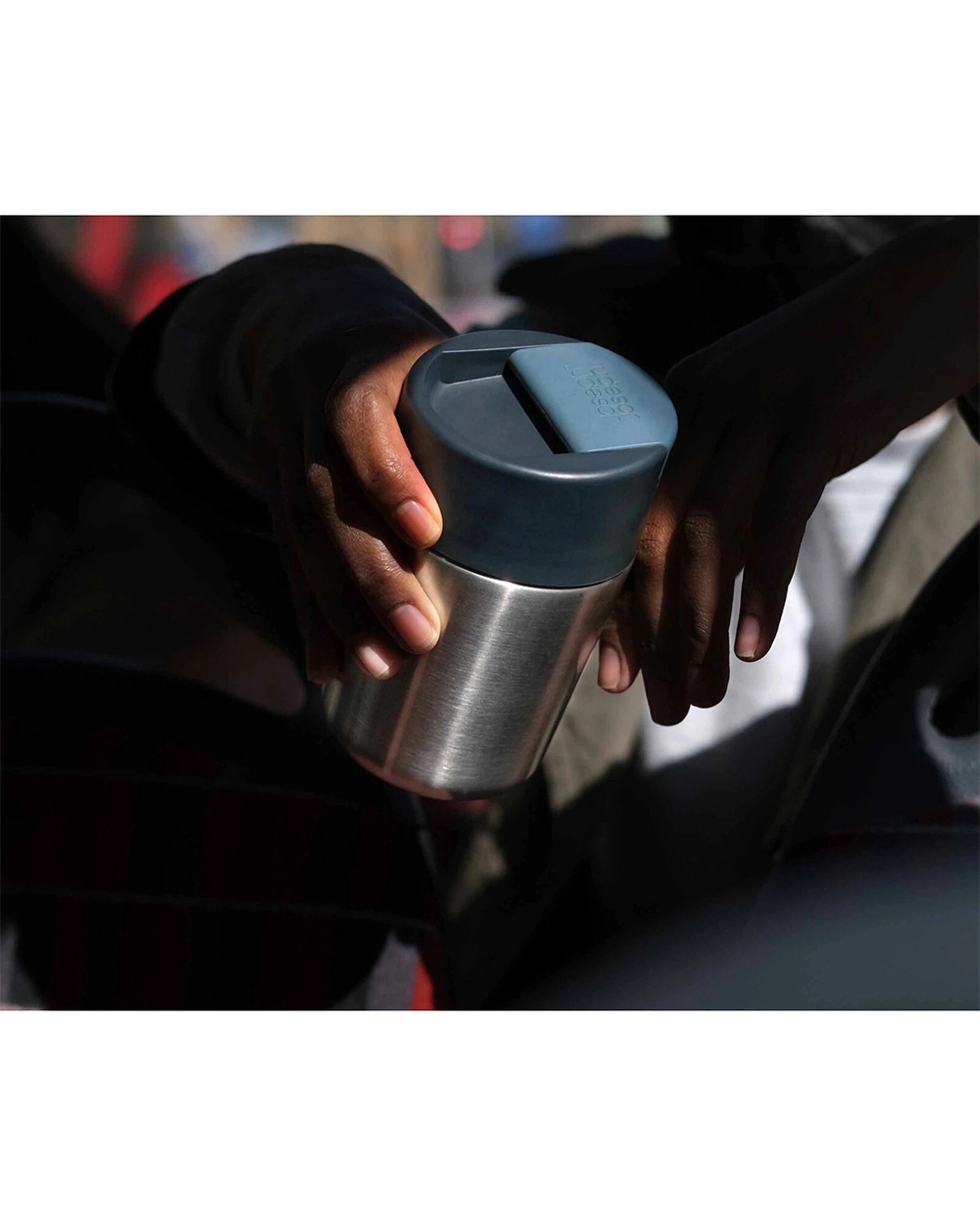 2 Joseph & Joseph Sipp Stainless Steel 340ml Travel Mug - Anthracite - Grey, 2 of 4