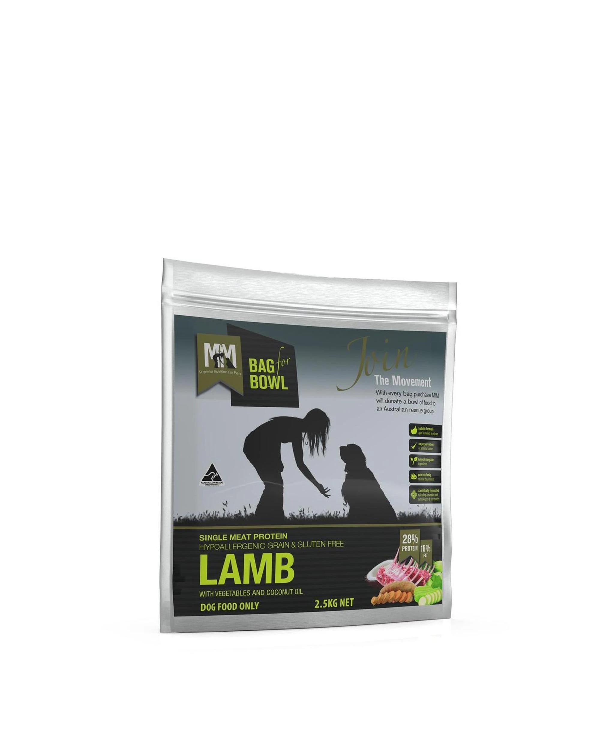 1 MFM Adult Single Meat Protein Dry Dog Food Lamb w/ Vegetables 2.5kg, 1 of 2