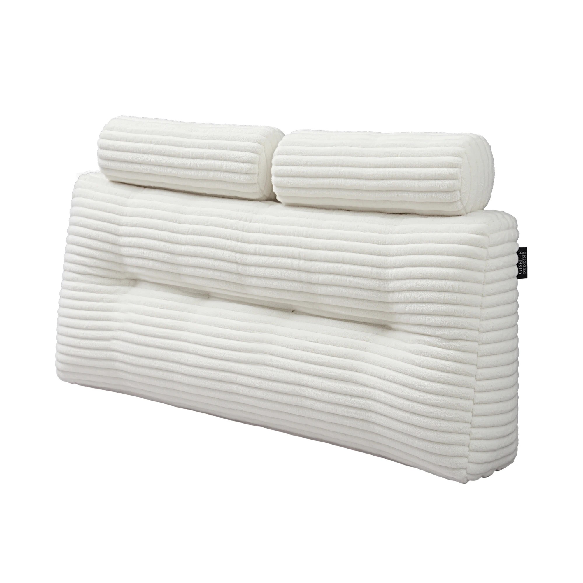 1 Giselle Bedding Sofa Reading Wedge Pillow Headboard Shredded Foam Support - Double Bed - White, 1 of 9