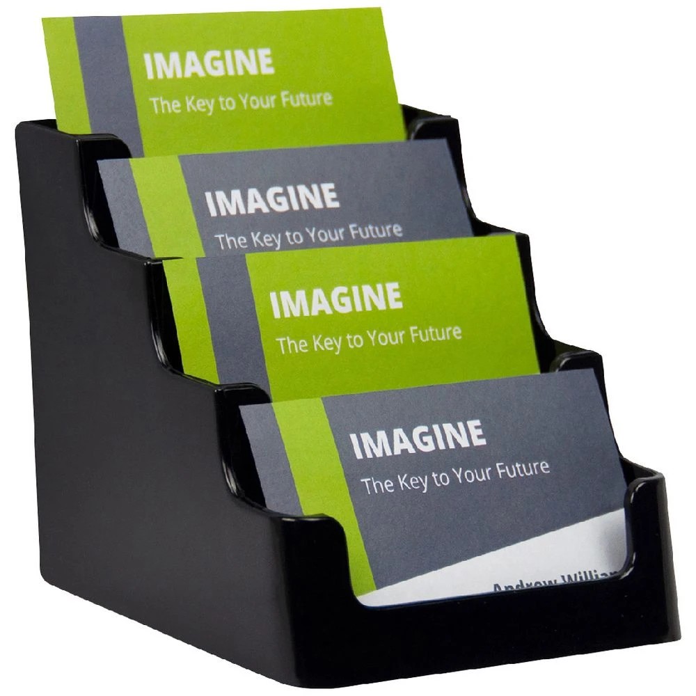 1 Deflecto Recycled Business Card Holder 4 Pocket Landscape, 1 of 1