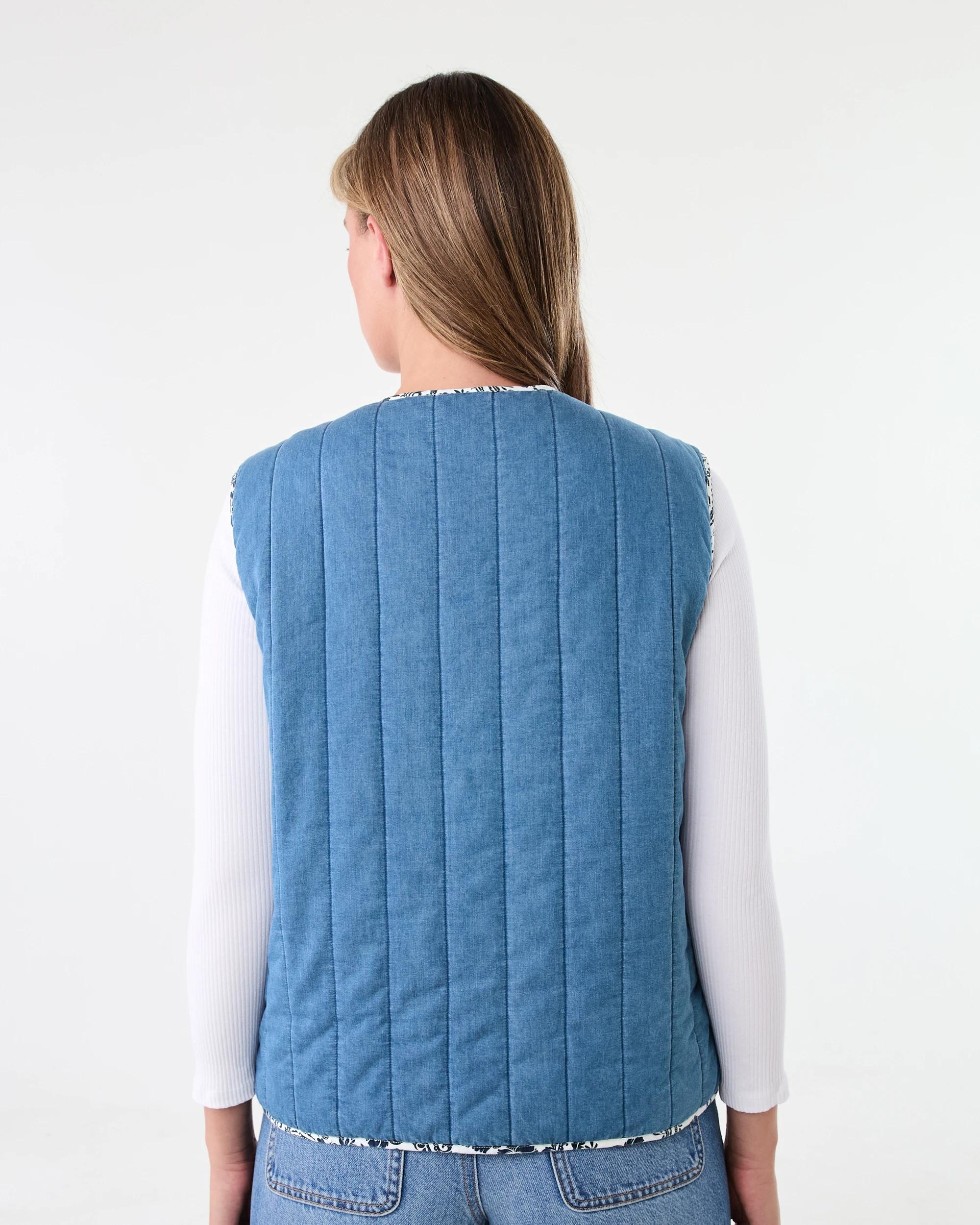 3 Quilted Tie Front Vest Blu M Wsh, 3 of 7