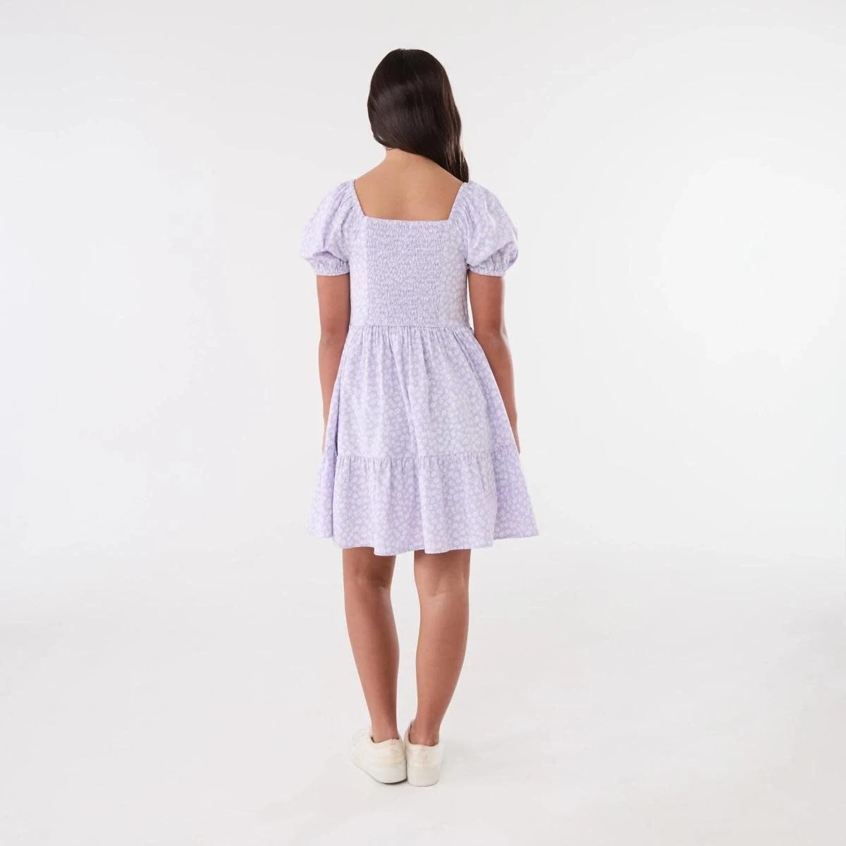 2 Puff Sleeve Dress BLOSSOM FIELD PASTEL LILAC, 2 of 5