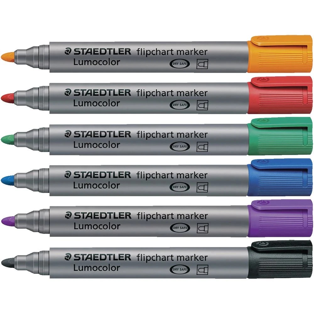 4 Staedtler Flipchart Marker 356 Assorted 6 Pack, 4 of 9