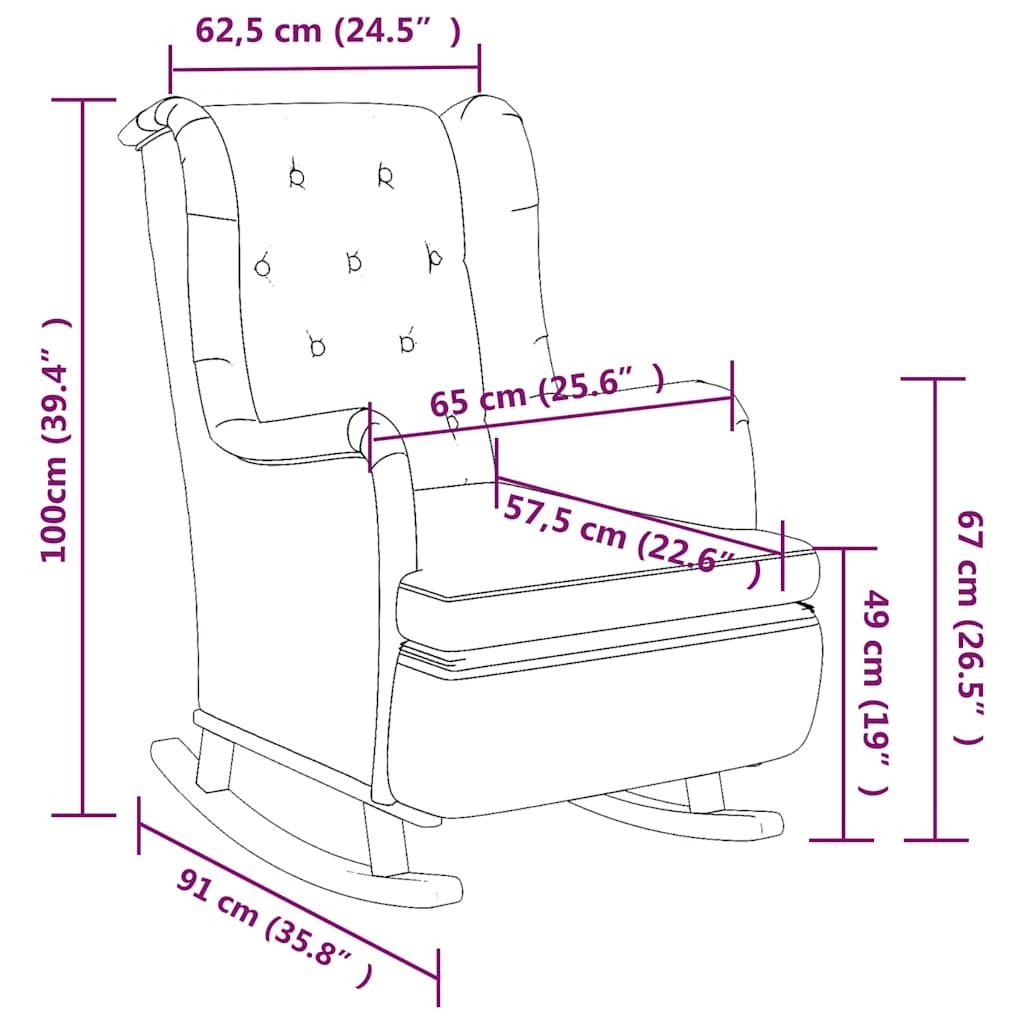 8 vidaXL Armchair Rocking - Grey, 8 of 8