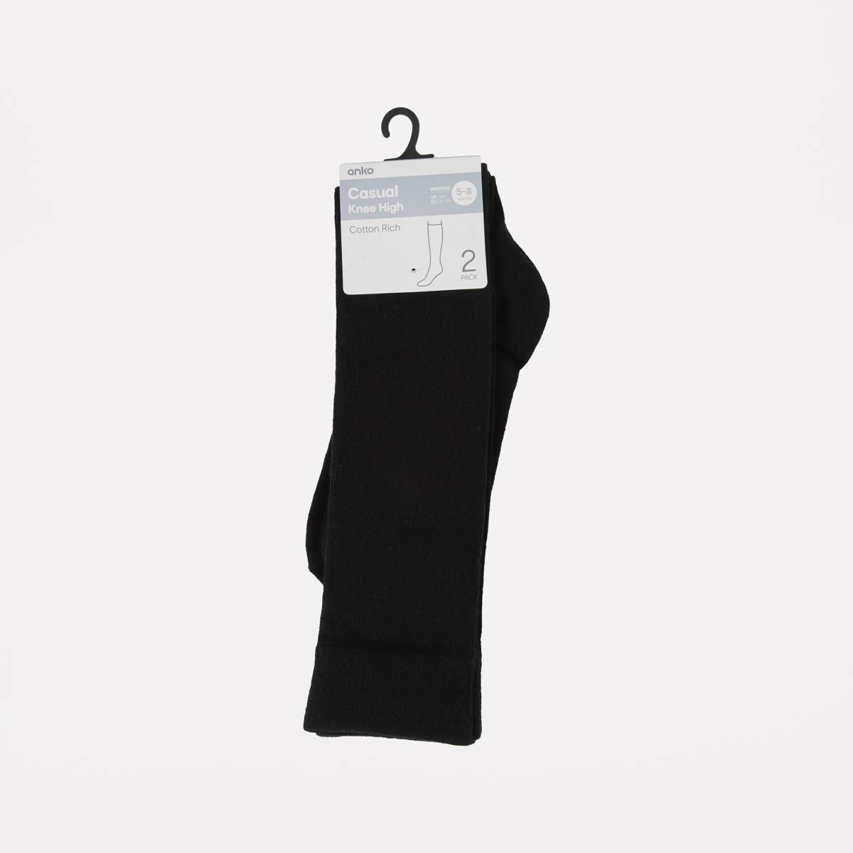 3 2 Pack Knee High Socks BLACK, 3 of 3