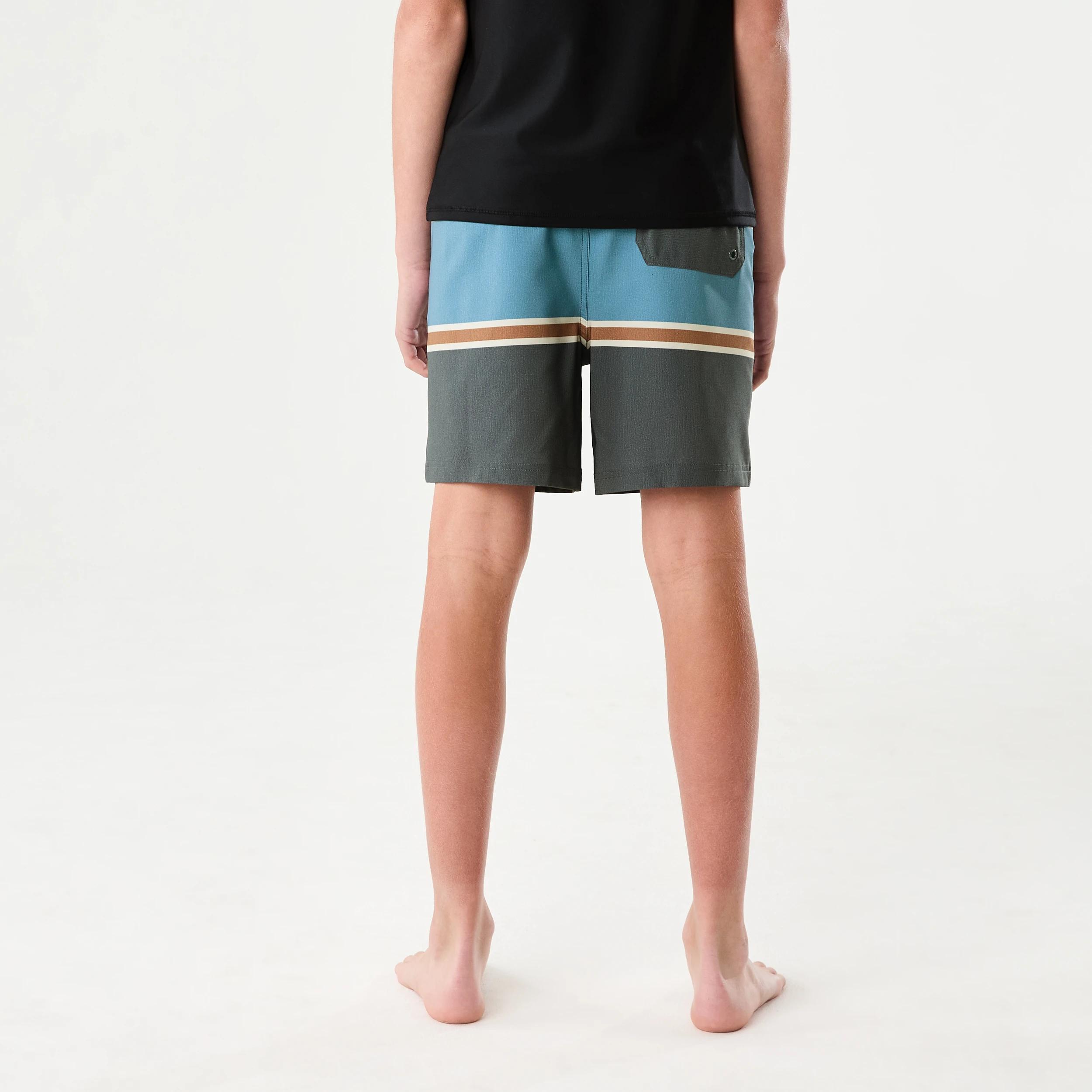 2 Longline Printed Swim Shorts MID STRIPE CASTLEROCK, 2 of 7