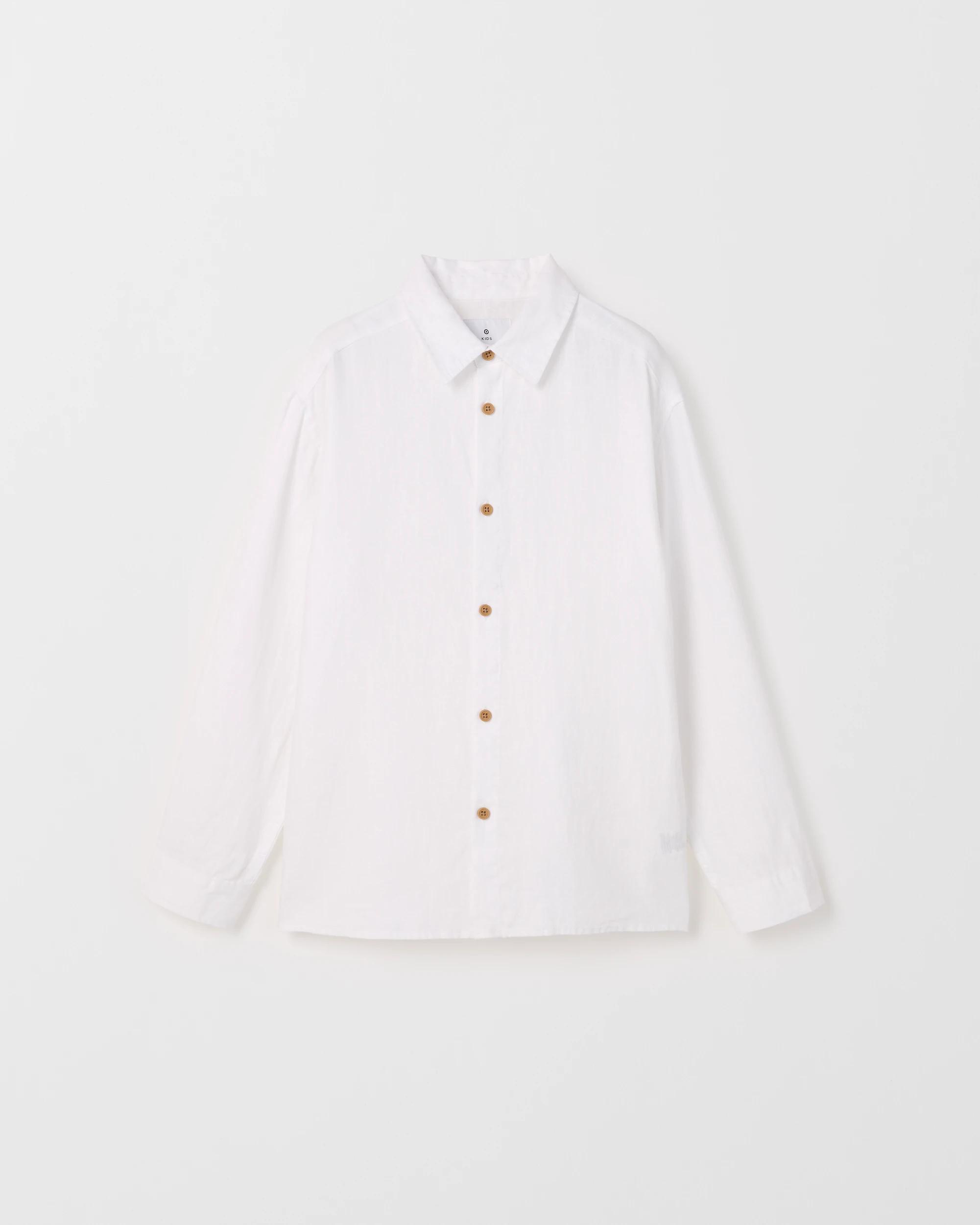 5 Target Kids European Linen Long Sleeve Shirt WHITE, 5 of 6